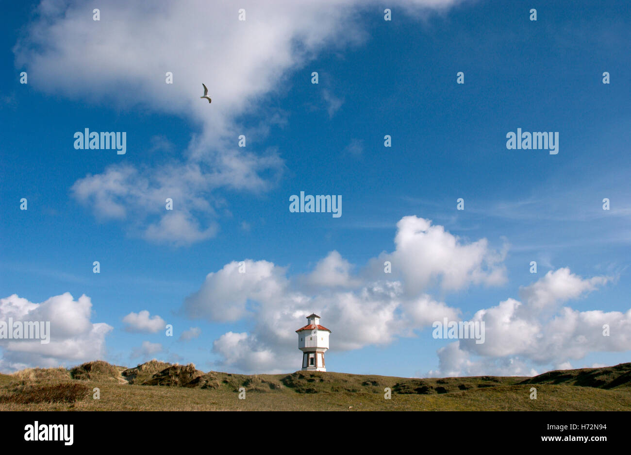 Wasserturm auf der Nordsee Insel Langeoog, Niedersachsen Stockfoto