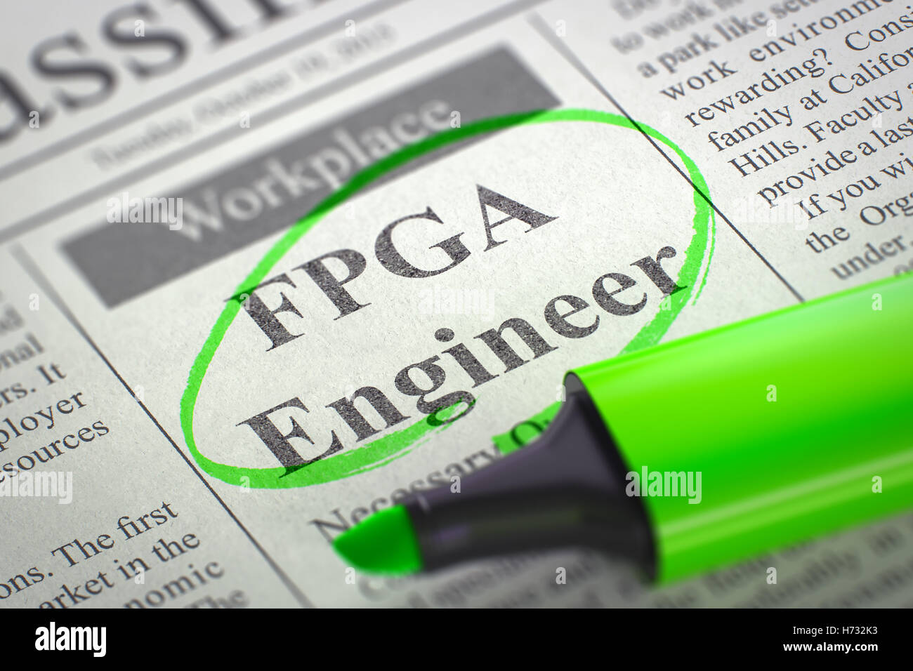 Wir sind Einstellung FPGA-Ingenieur. 3D. Stockfoto