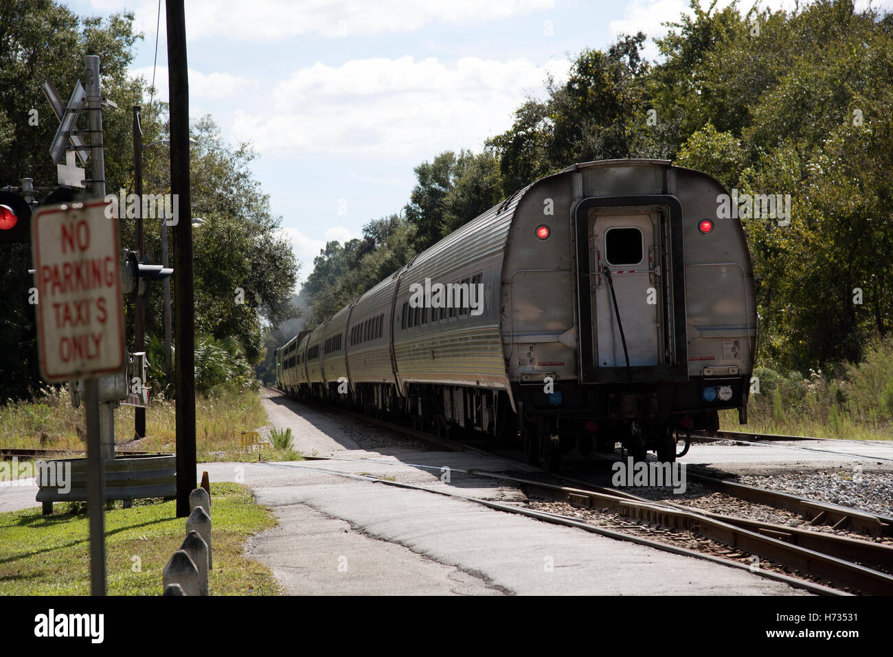 DeLand Florida USA die letzte Eisenbahn-Beförderung von einer Amtrak Zug Deland Station Stockfoto