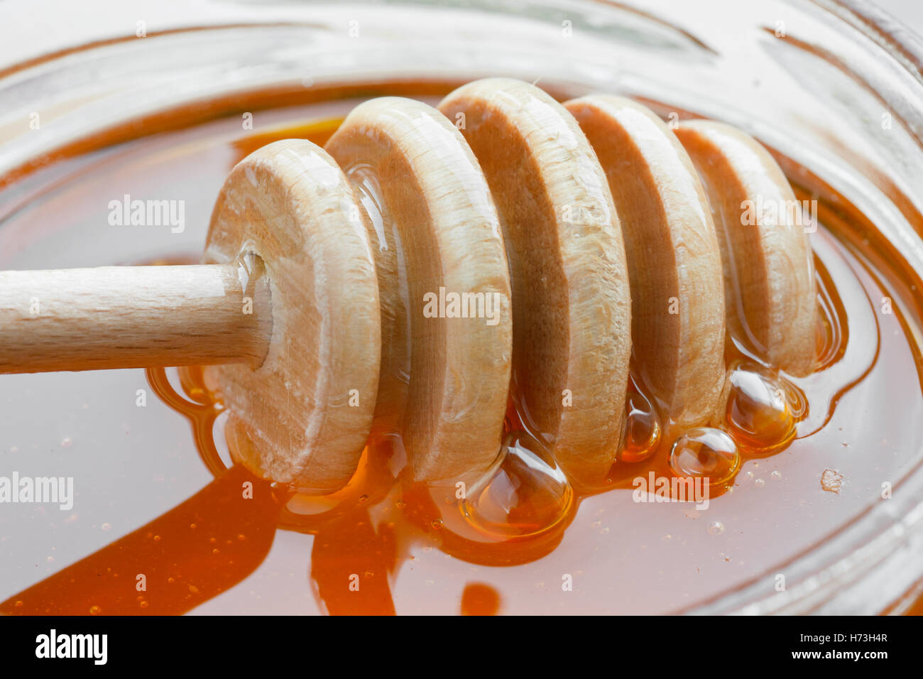 Honig-Löffel Honig ausführlich Stockfoto