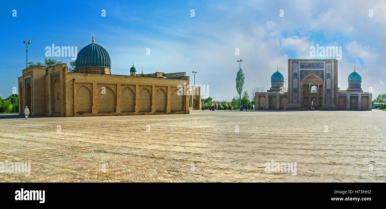 Die Muyi Muborak Madrasah und Barakh-Khan Medrese sind die Teile des großen architektonischen Ensembles der Khazrati Imam, Taschkent Stockfoto