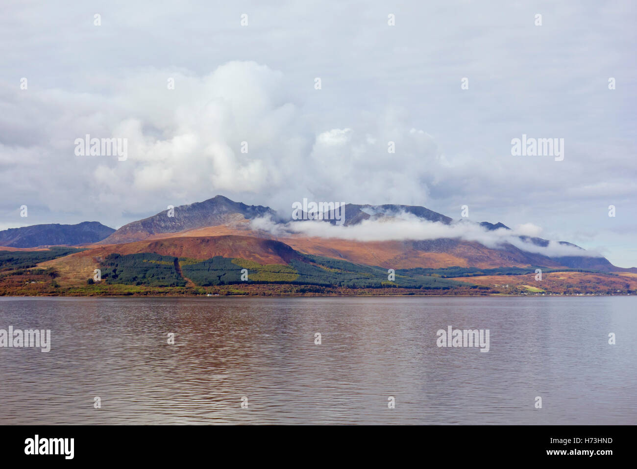 Die Ostküste von der Isle of Arran, Schottland Stockfoto