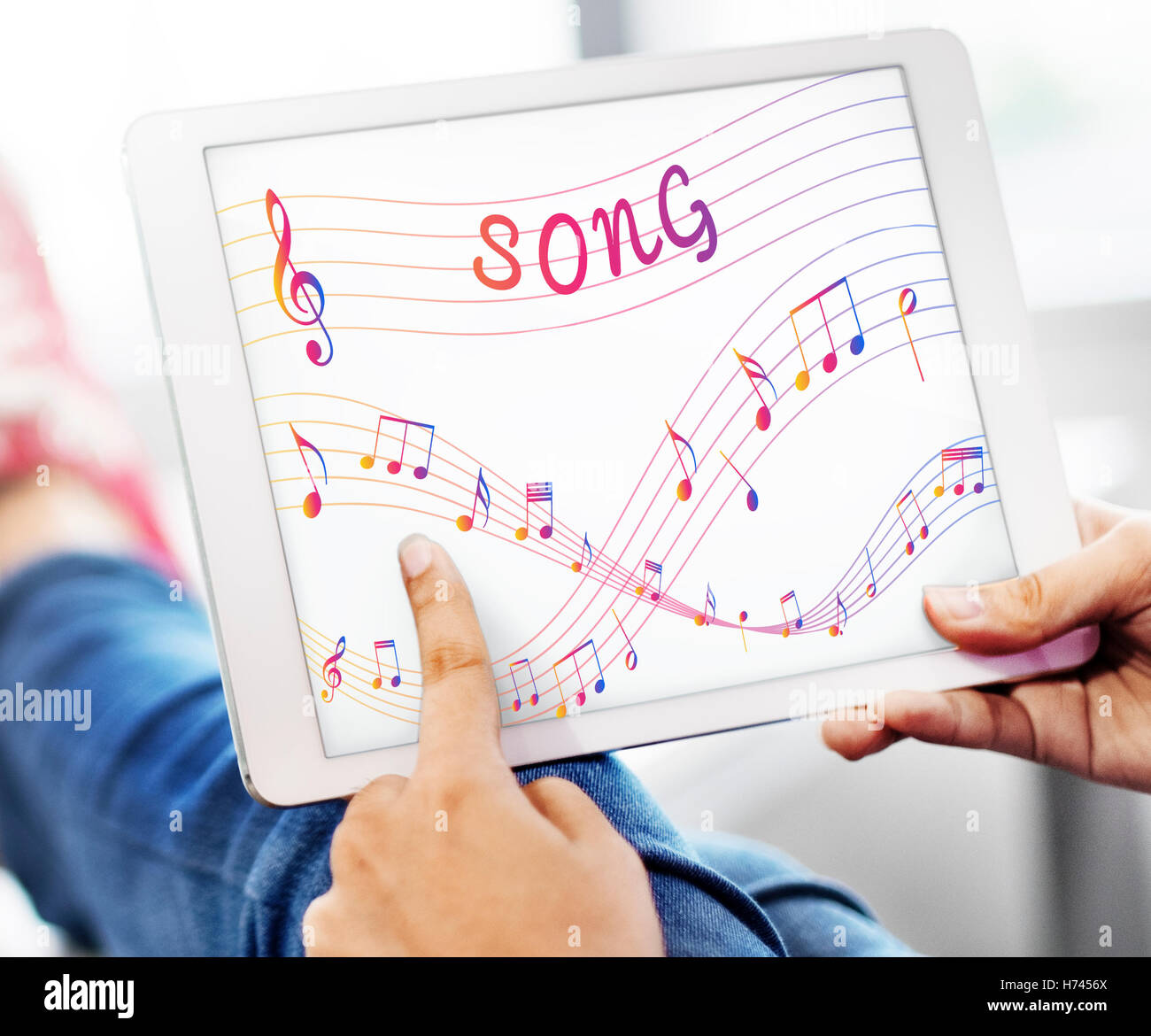 Musik Noten Entertainment Melodie hören-Konzept Stockfoto