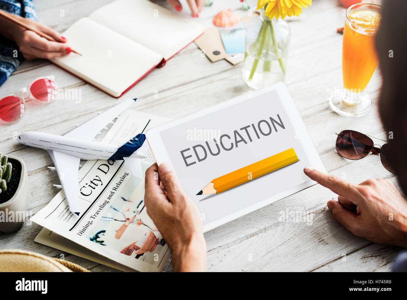 Ausbildung Bleistift Grafik lernen Online-Studienkonzept Stockfoto