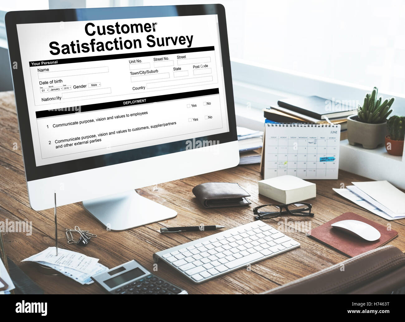 Kundenzufriedenheit Befragung Client-Service-Konzept Stockfoto