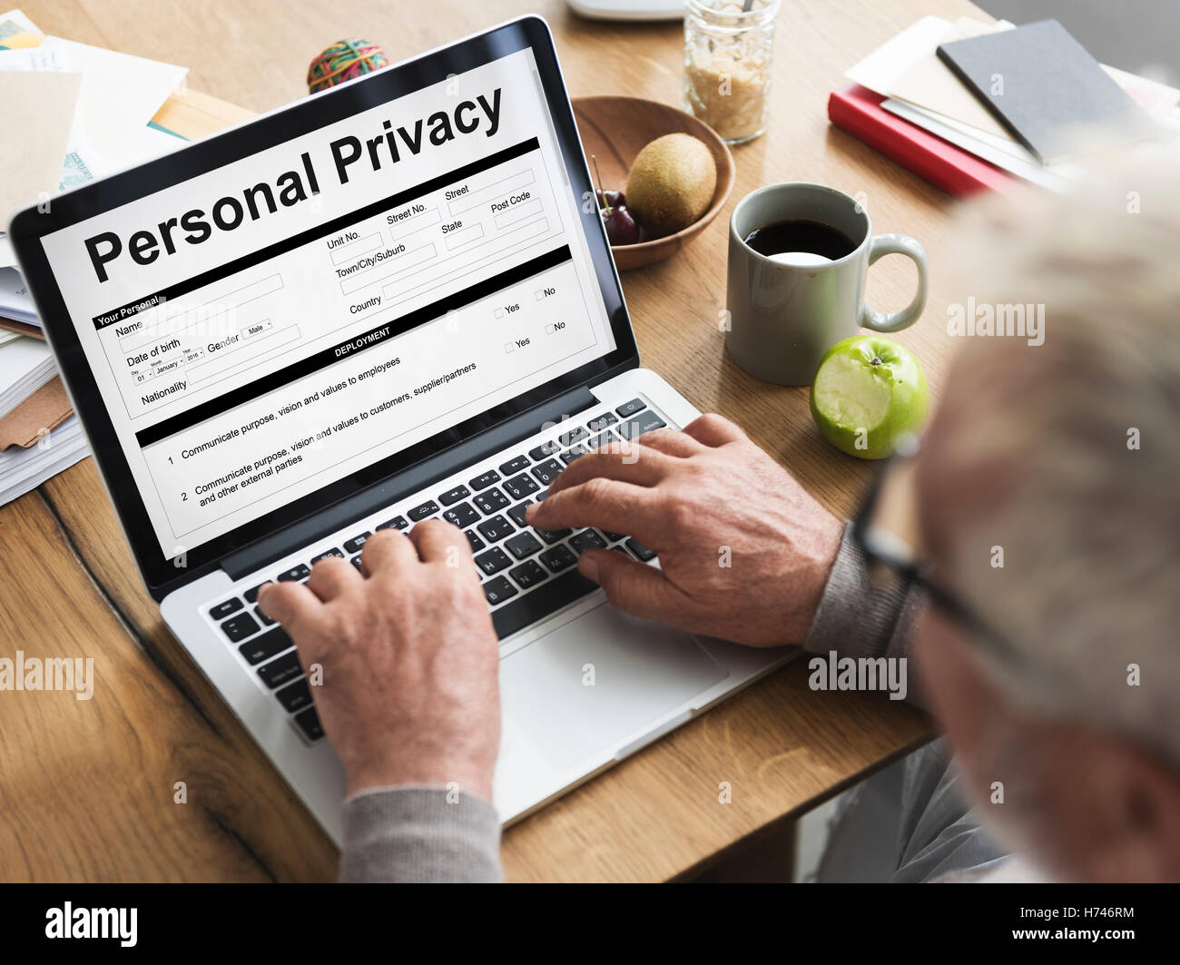 Persönliche Informationen Daten Anwendung Form Datenschutzkonzept Stockfoto