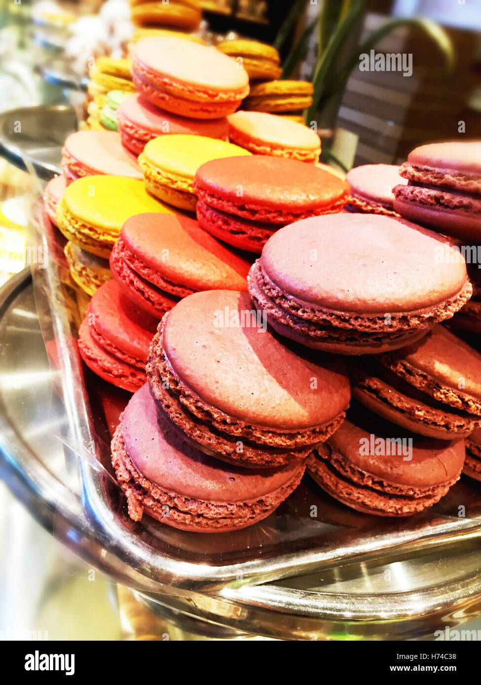 Vielzahl von Macarons Stockfoto