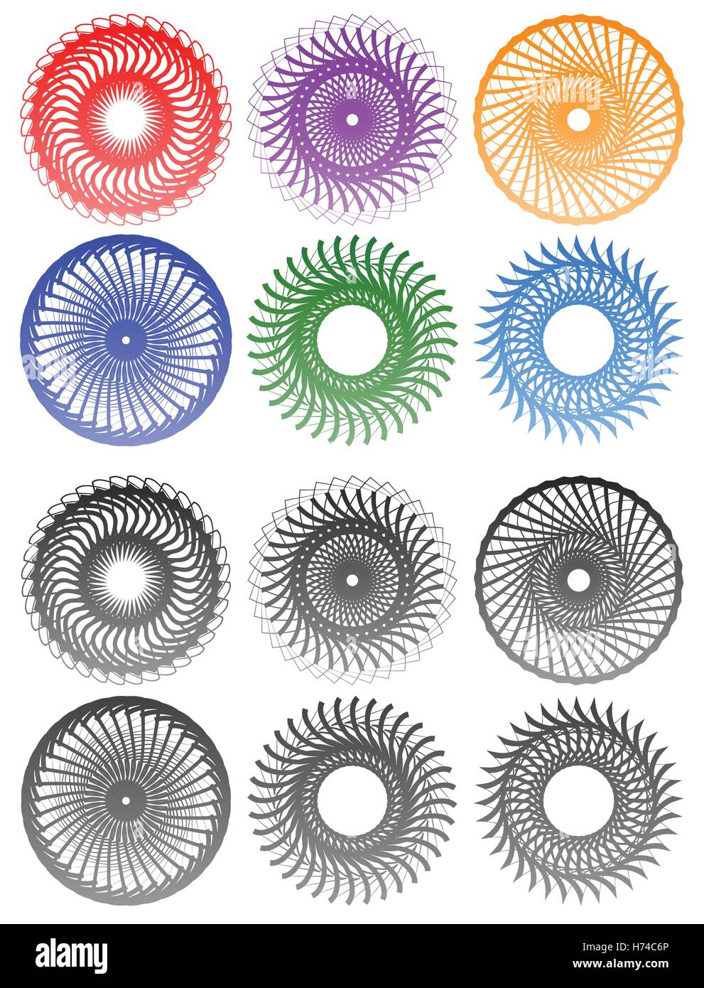 Abstrakten Wirbel, Spirale Element(e). Geometrische kreisförmigen Abbildung Stock Vektor