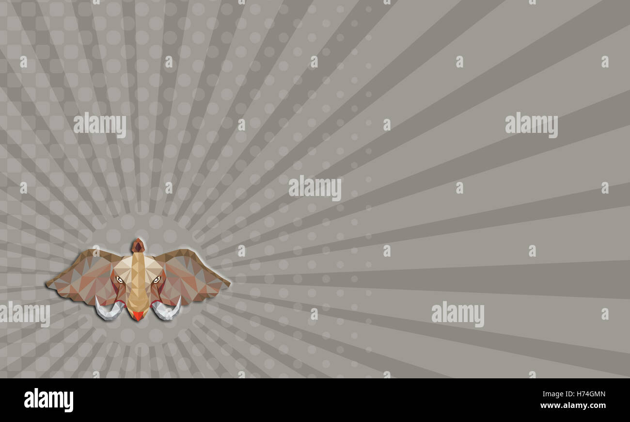 isolierte Grafiken Tier Elephant Tusk Stier Abbildung vordere Tierwelt Dreieck abstrakte geometrische polygonalen Visitenkarte Stockfoto