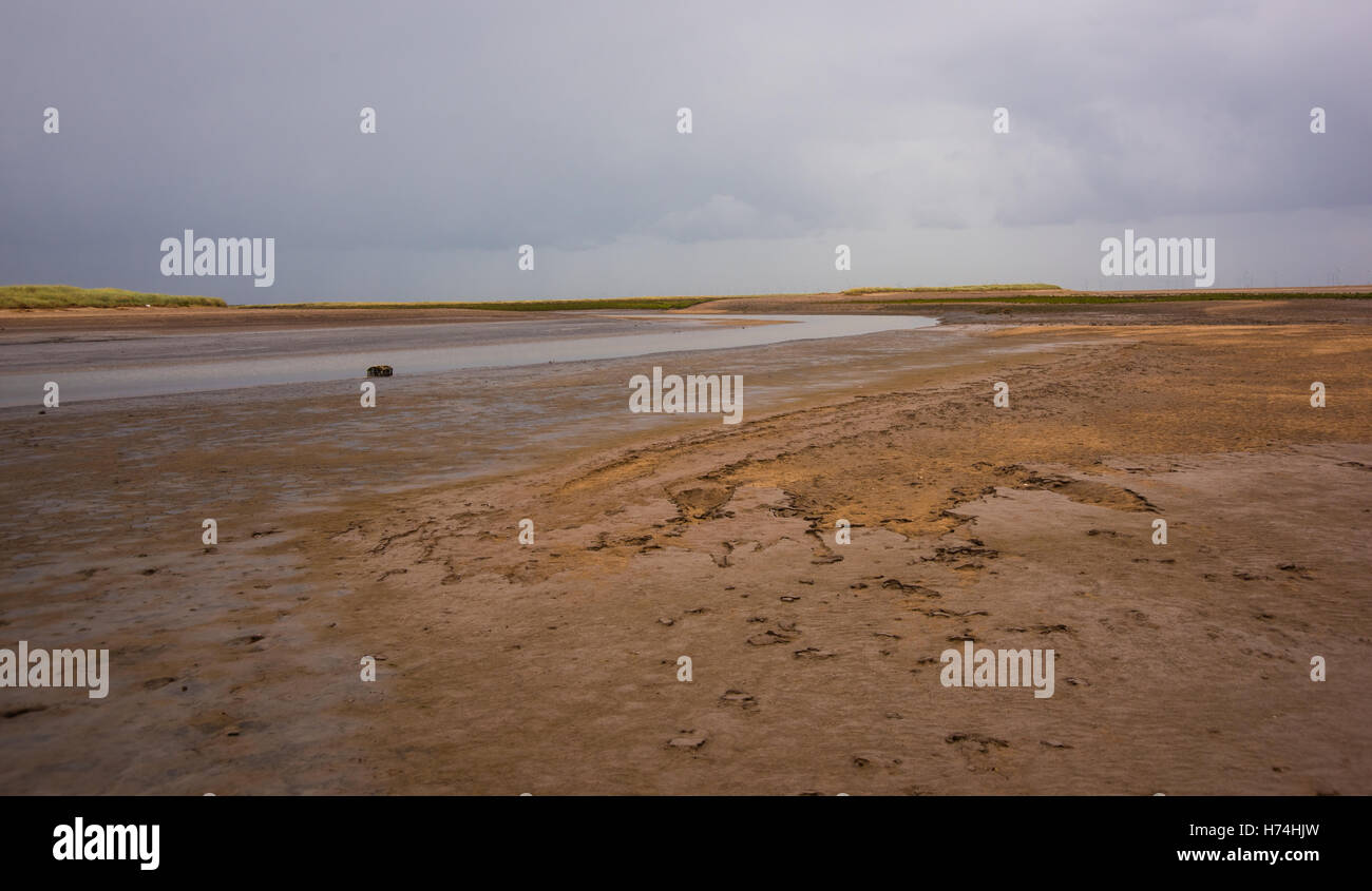 Stürmisches Wetter in der Nähe von Gibraltar Point Nature Reserve, Lincolnshire, UK Stockfoto