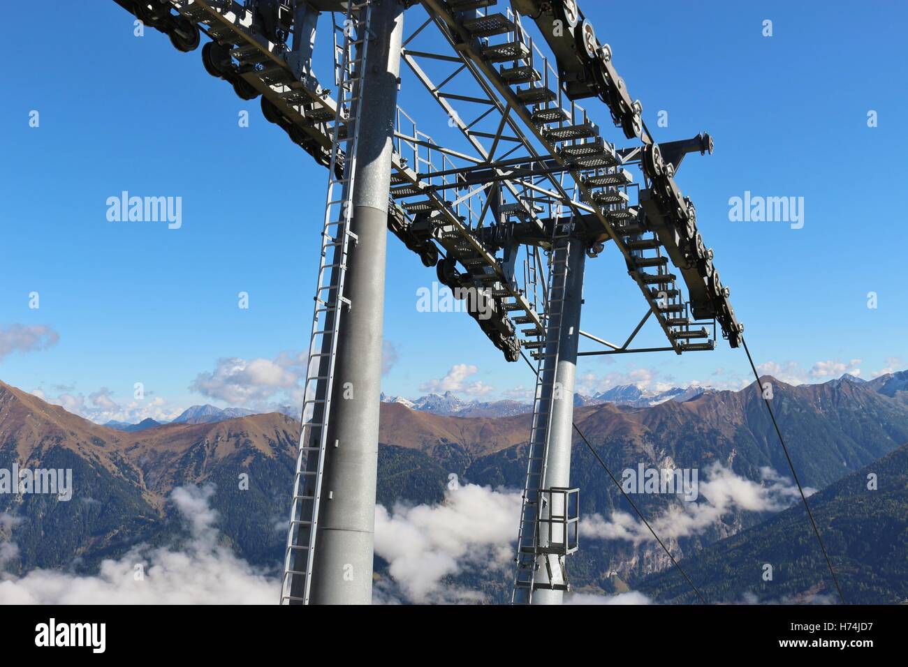 Seilbahn-Station auf dem Stubnerkogel, Gasteiner Berge, Österreich, Europa. Stockfoto
