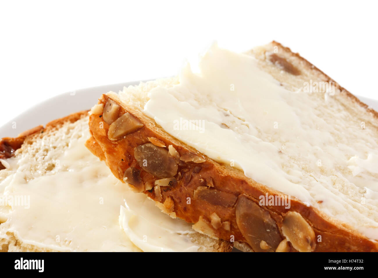 Mazanec oder Brot und Butter auf einem Teller Stockfoto