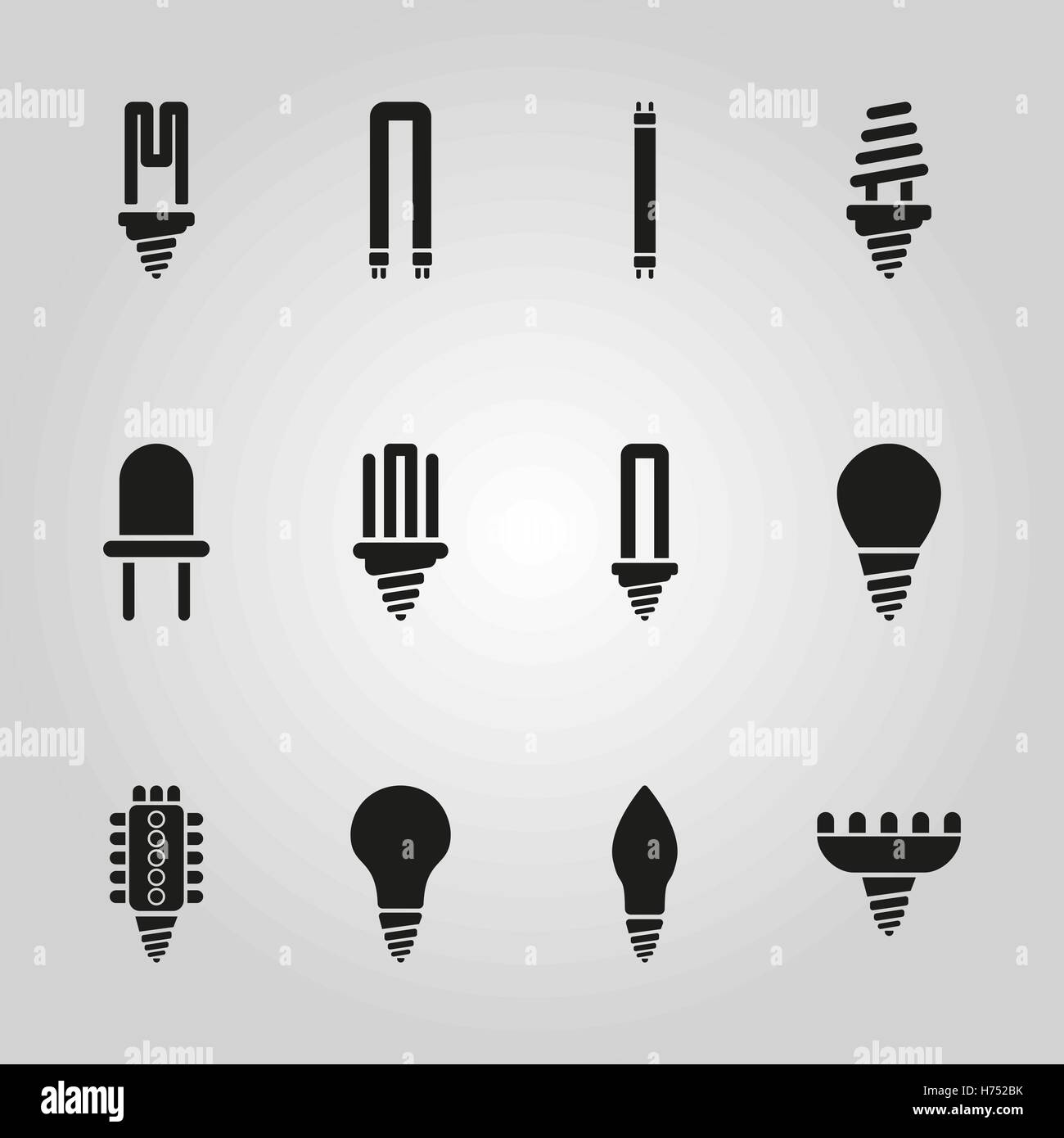 Das Glühbirnen-Symbol set 12 Symbole. Lampe und Lampe, Glühbirne Symbol.  UI. Web. Logo. Zeichen. Flaches Design. Ca. Stock Vektor Stock-Vektorgrafik  - Alamy
