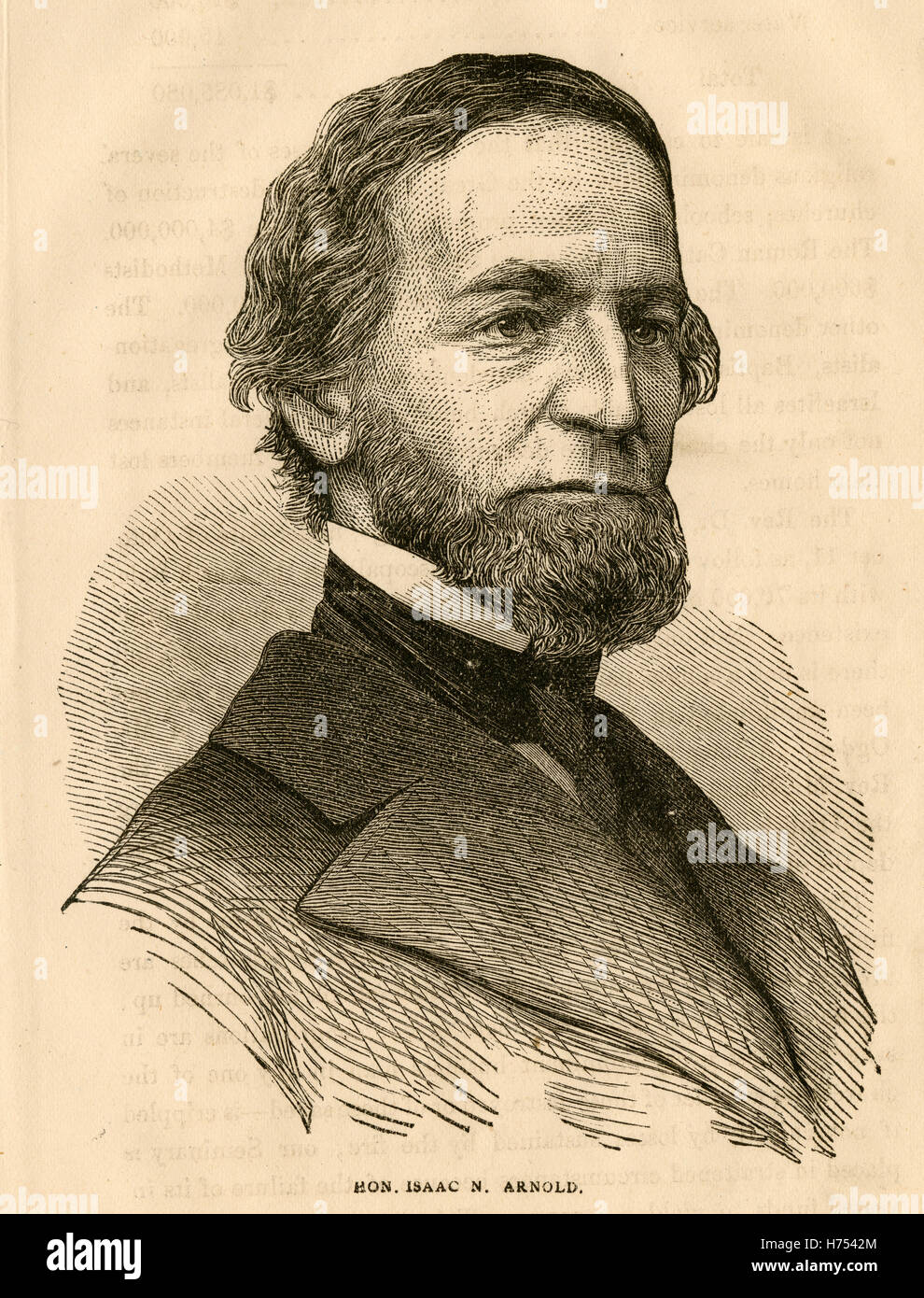 Antiken 1871 Gravur, Isaac Newton Arnold (18151884) war ein Rechtsanwalt, Politiker und