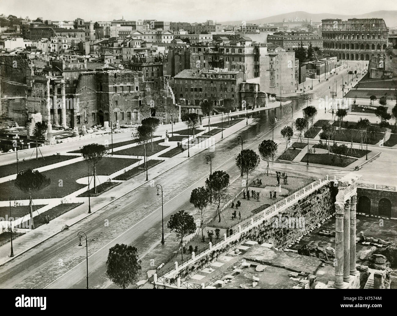 Der neue Empire Straße, heute das Forum Romanum, Rom 1933 Stockfoto