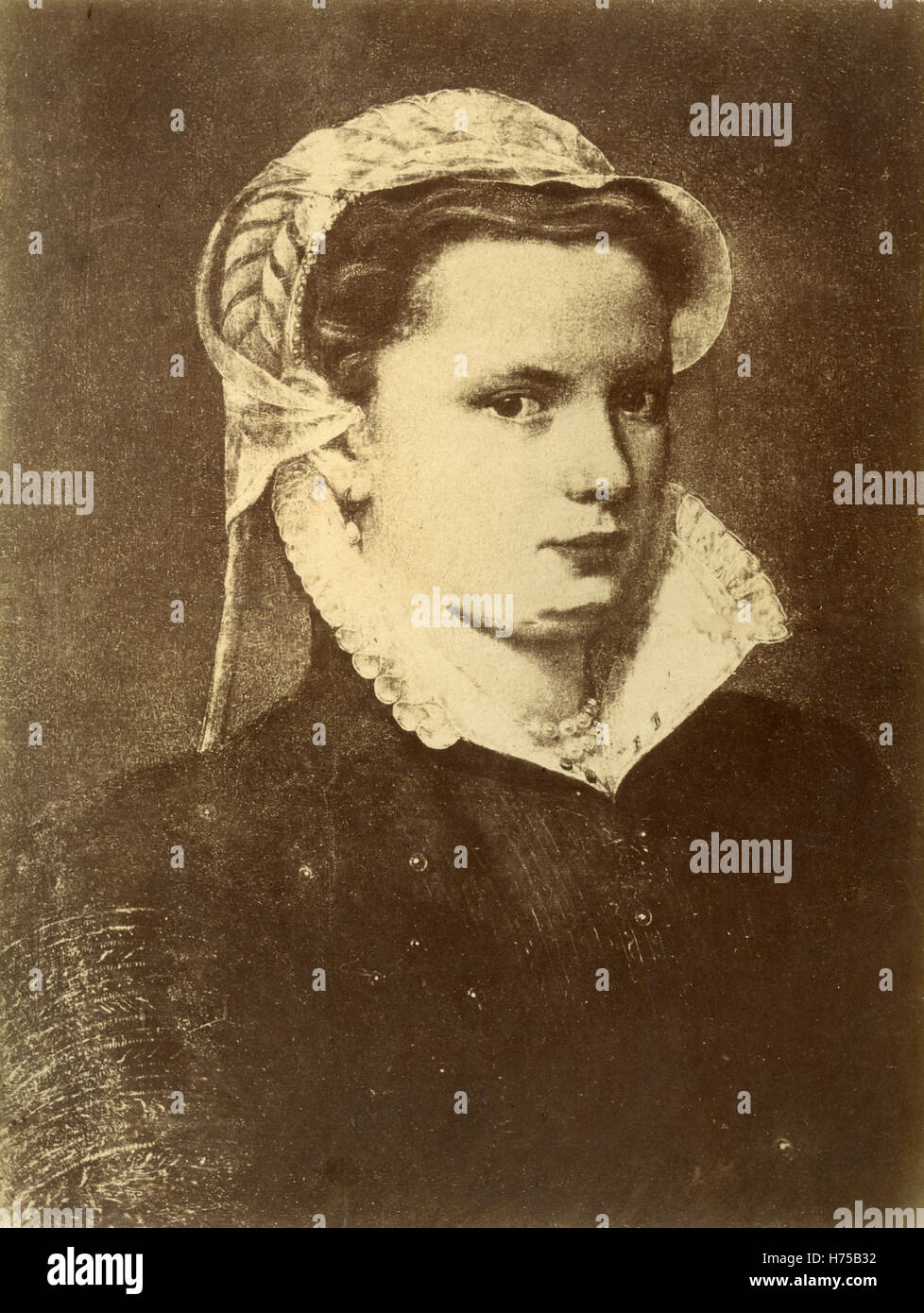 Porträt einer Frau, Gemälde von unbekannt Stockfoto