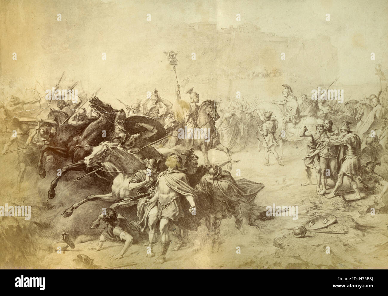 Roman Legion Schlacht, Gemälde von unbekannt Stockfoto