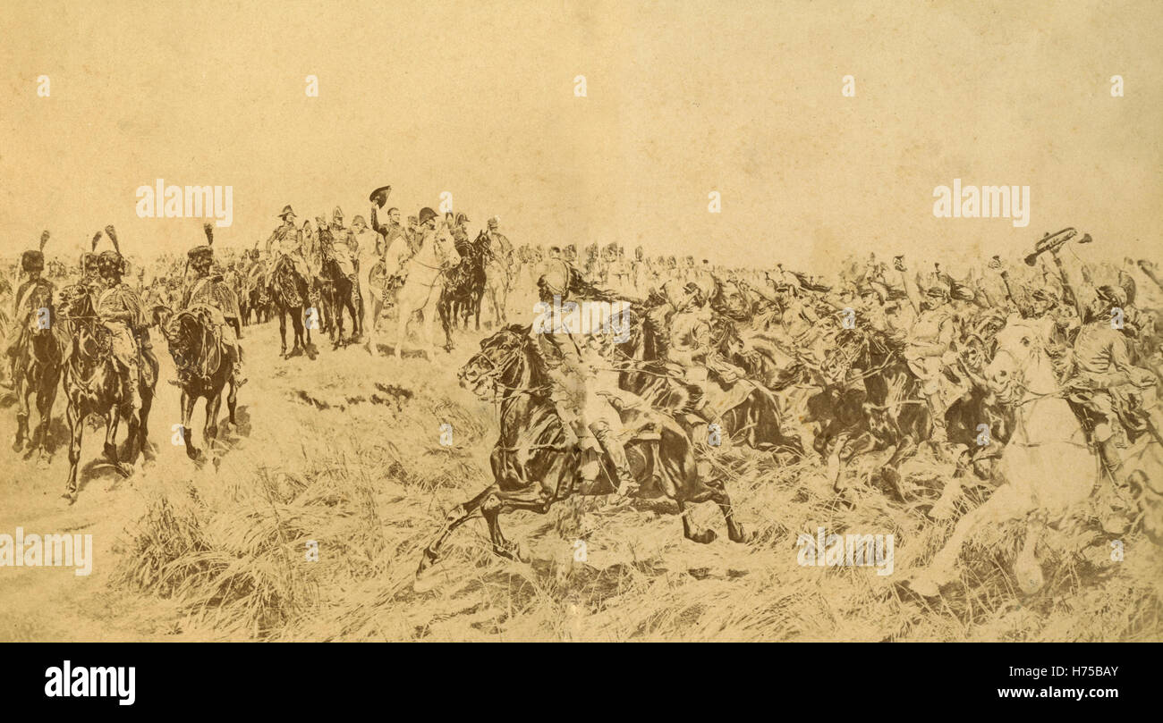 Napoleon auf dem Schlachtfeld, Gemälde von unbekannt Stockfoto