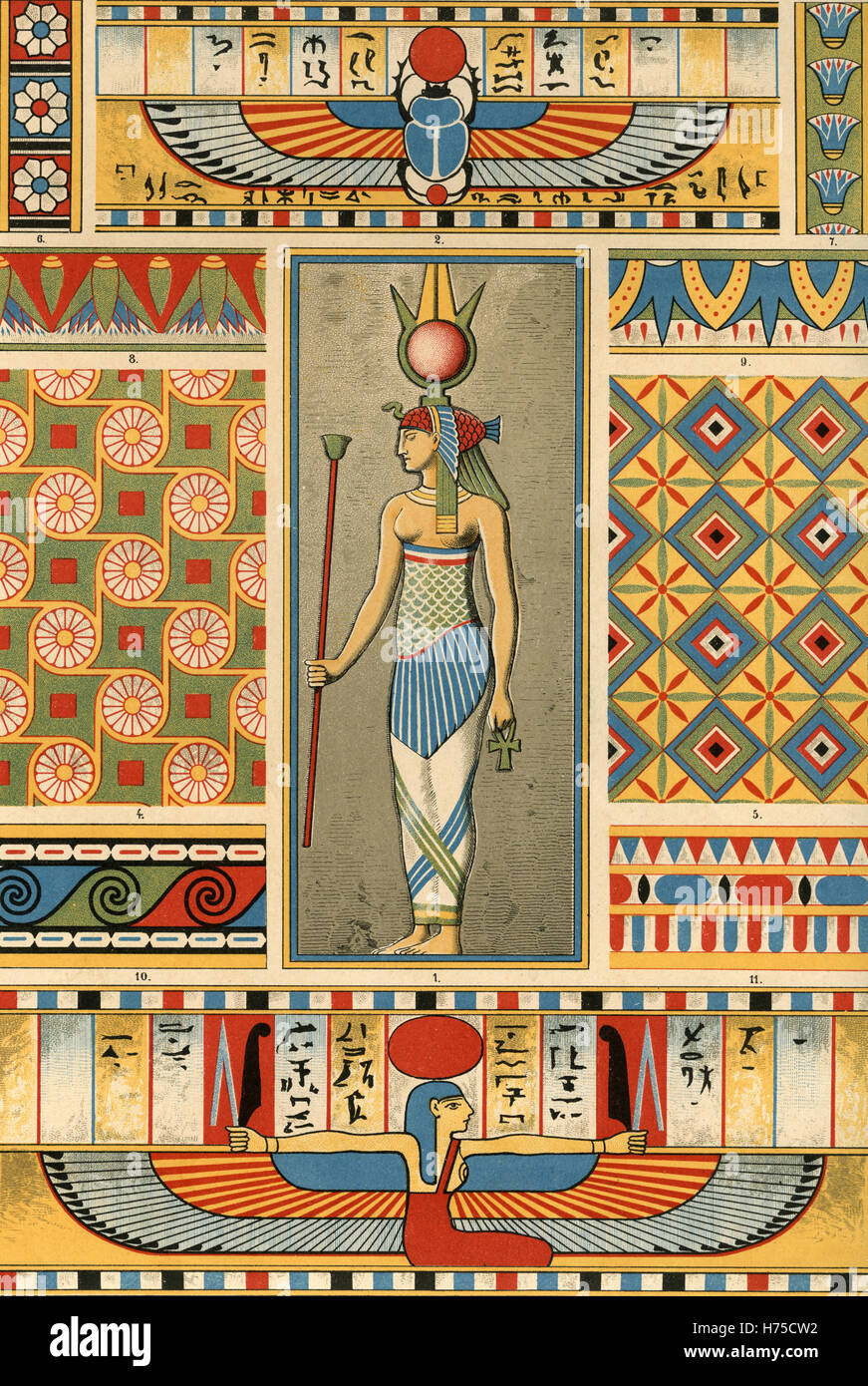Ornamentenschatz 1887 Malerei und Skulptur: Ägypten Stockfoto