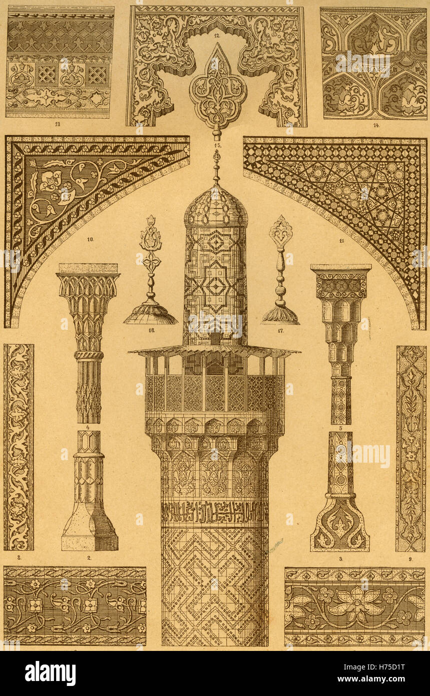 Ornamentenschatz 1887 Malerei und Skulptur: Persisch Stockfoto