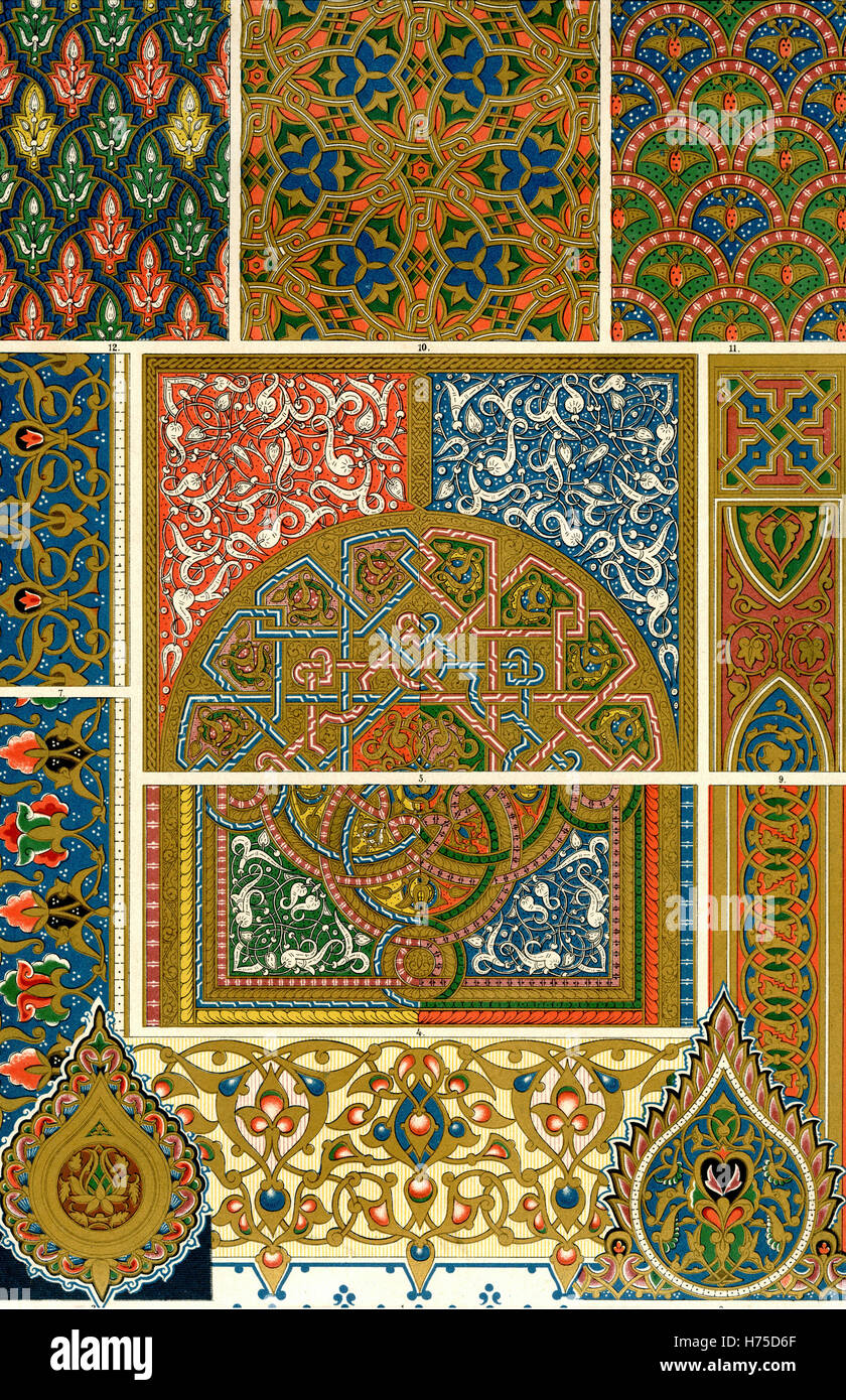 Ornamentenschatz 1887 Malerei und Skulptur: Arabisch Stockfoto