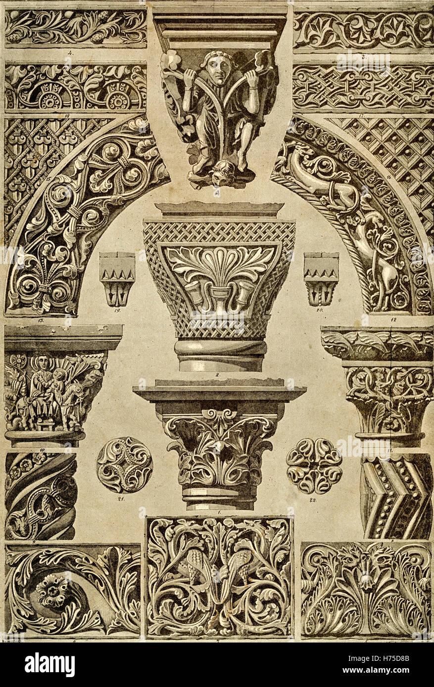 Ornamentenschatz 1887 Malerei und Skulptur: byzantinischen und romanischen Stockfoto