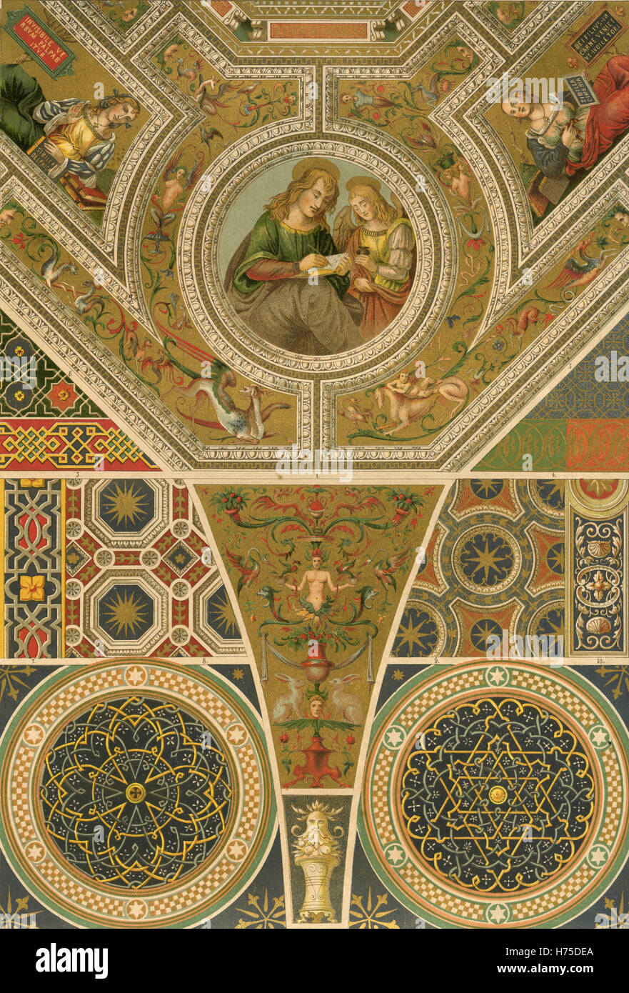 Ornamentenschatz 1887 Malerei und Skulptur: italienische Renaissance Stockfoto