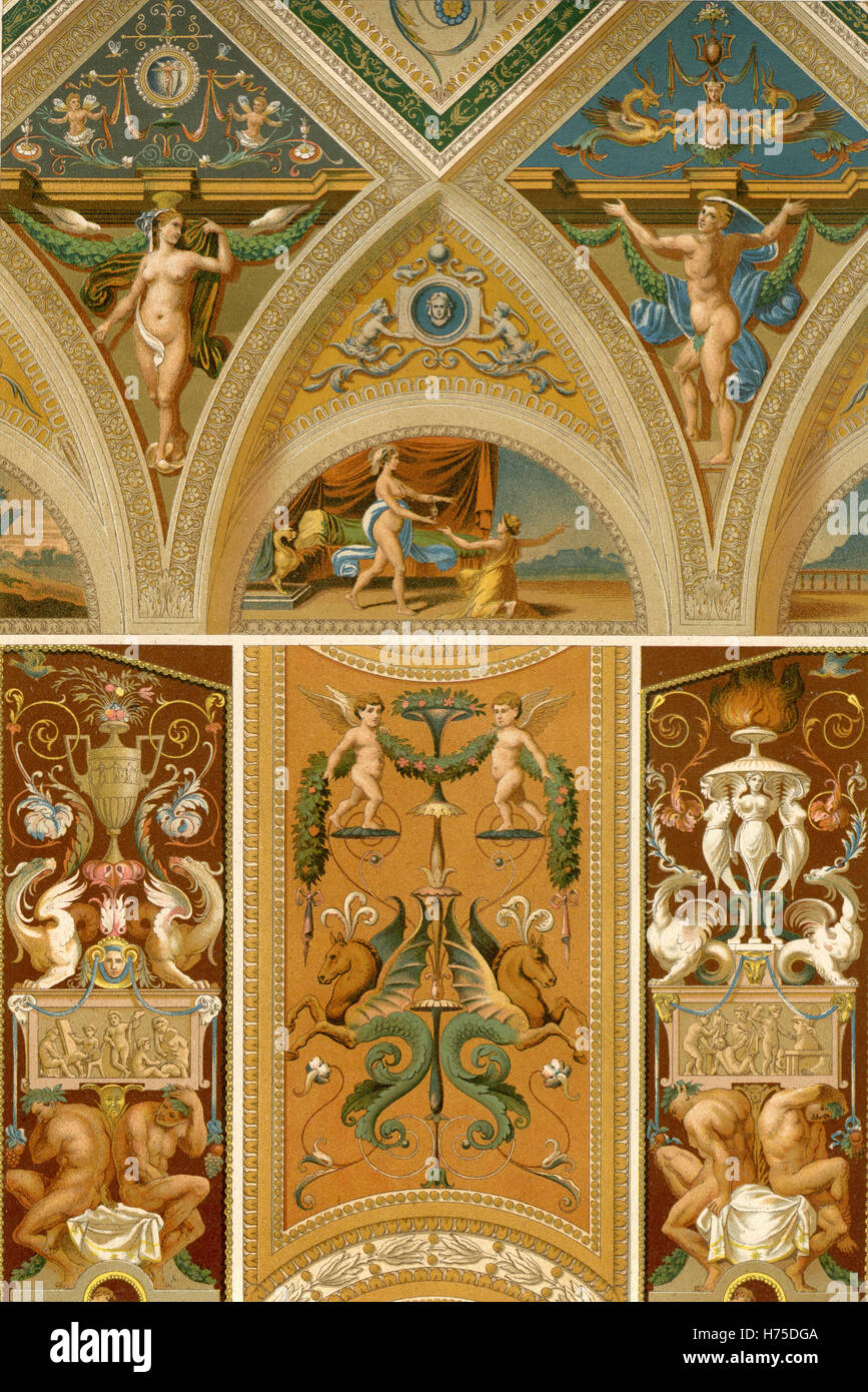 Ornamentenschatz 1887 Malerei und Skulptur: italienische Renaissance Stockfoto