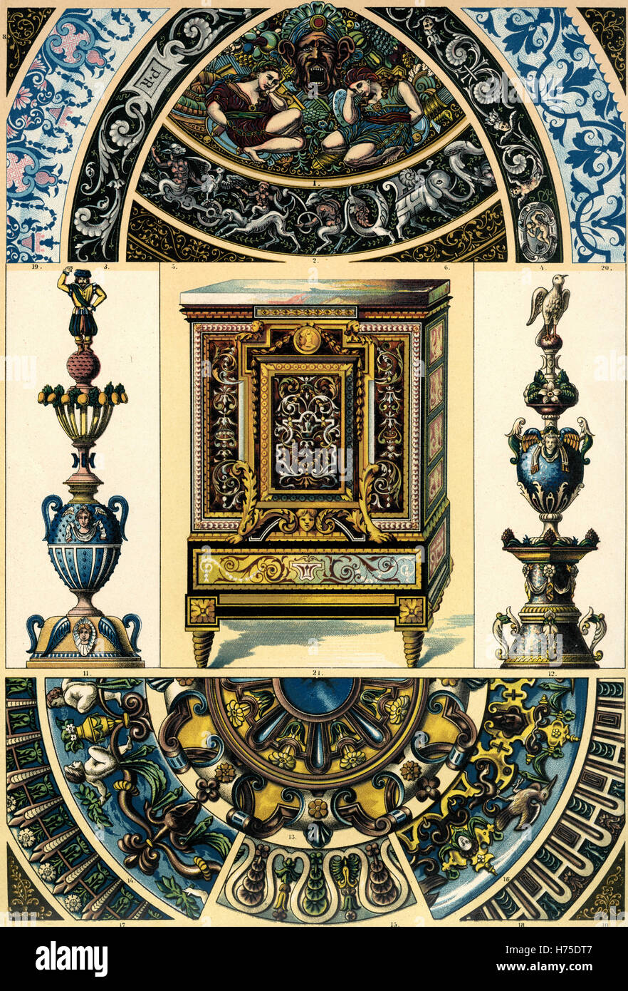 Ornamentenschatz 1887 Malerei und Skulptur: Französische Renaissance Stockfoto