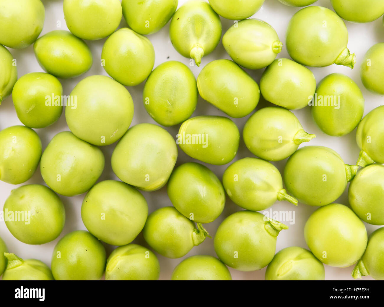 frische grüne Erbsen-Hintergrund Stockfoto