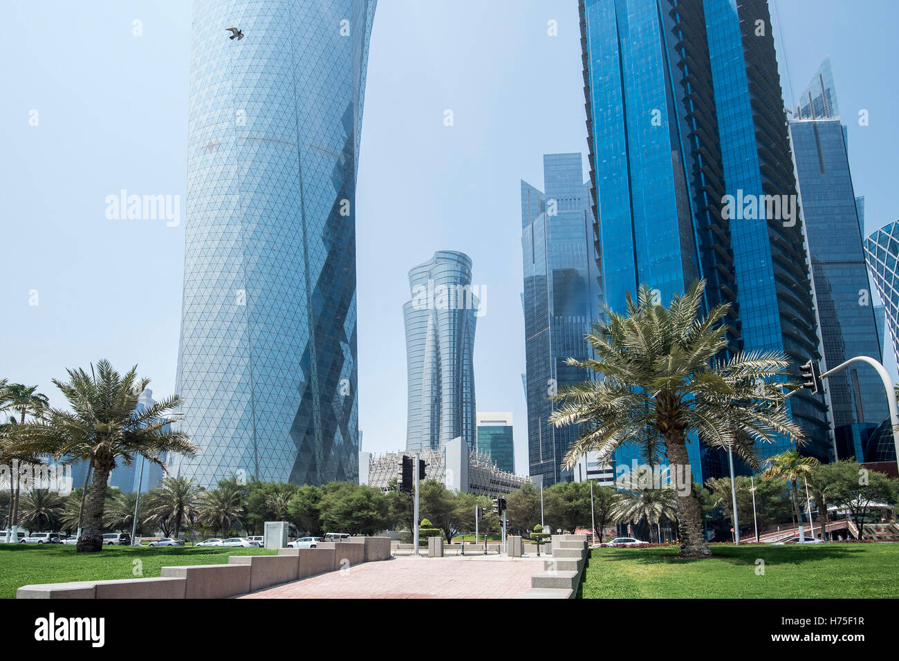 Skyline von Doha Stockfoto