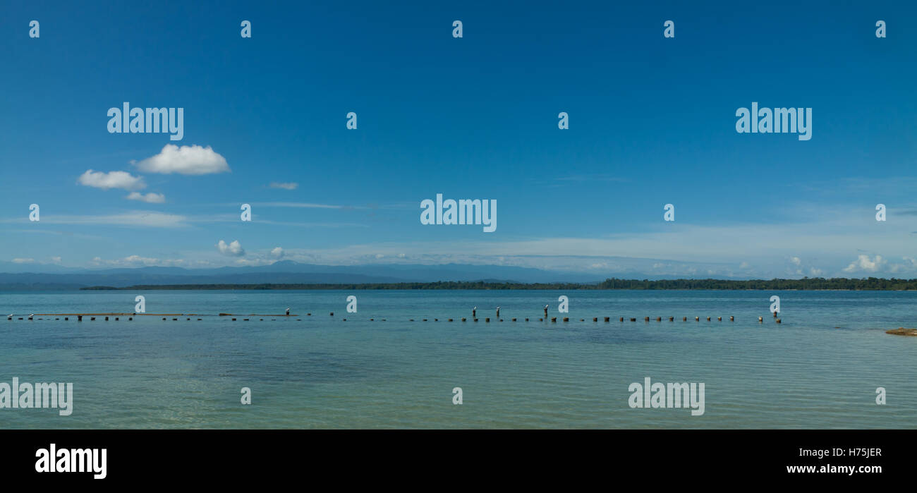 Panoramablick über den Strand von Boca del toro Stockfoto