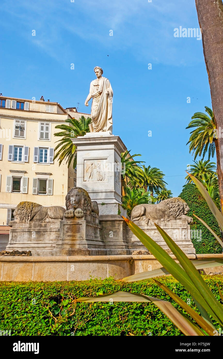 Eines der drei Monumente, Napoleon Bonaparte, befindet sich in Ajaccio, der Geburtsort des Kaisers, Korsika, Frankreich. Stockfoto