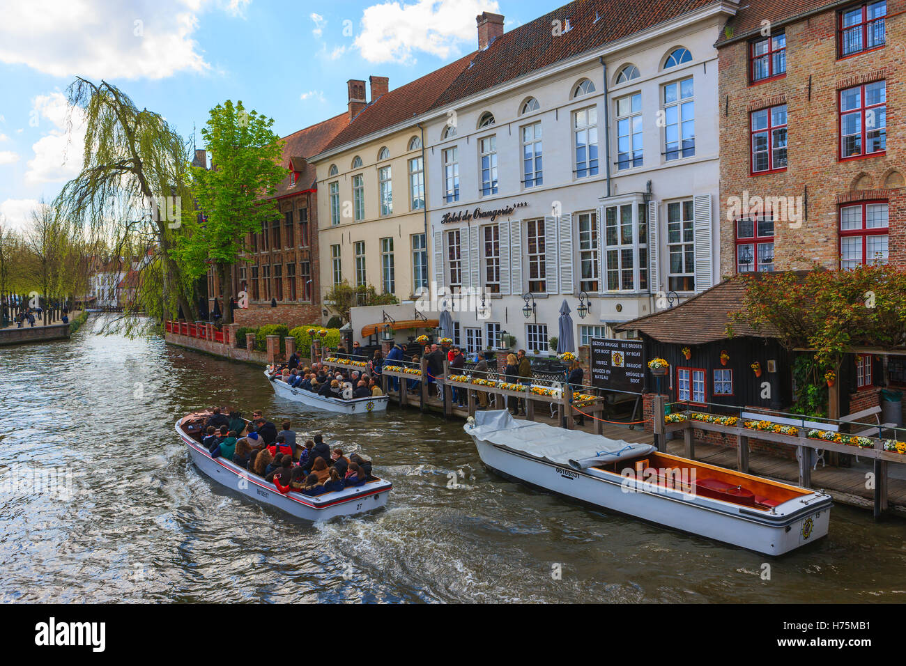 Bootstouren in Brügge, Belgien Stockfoto