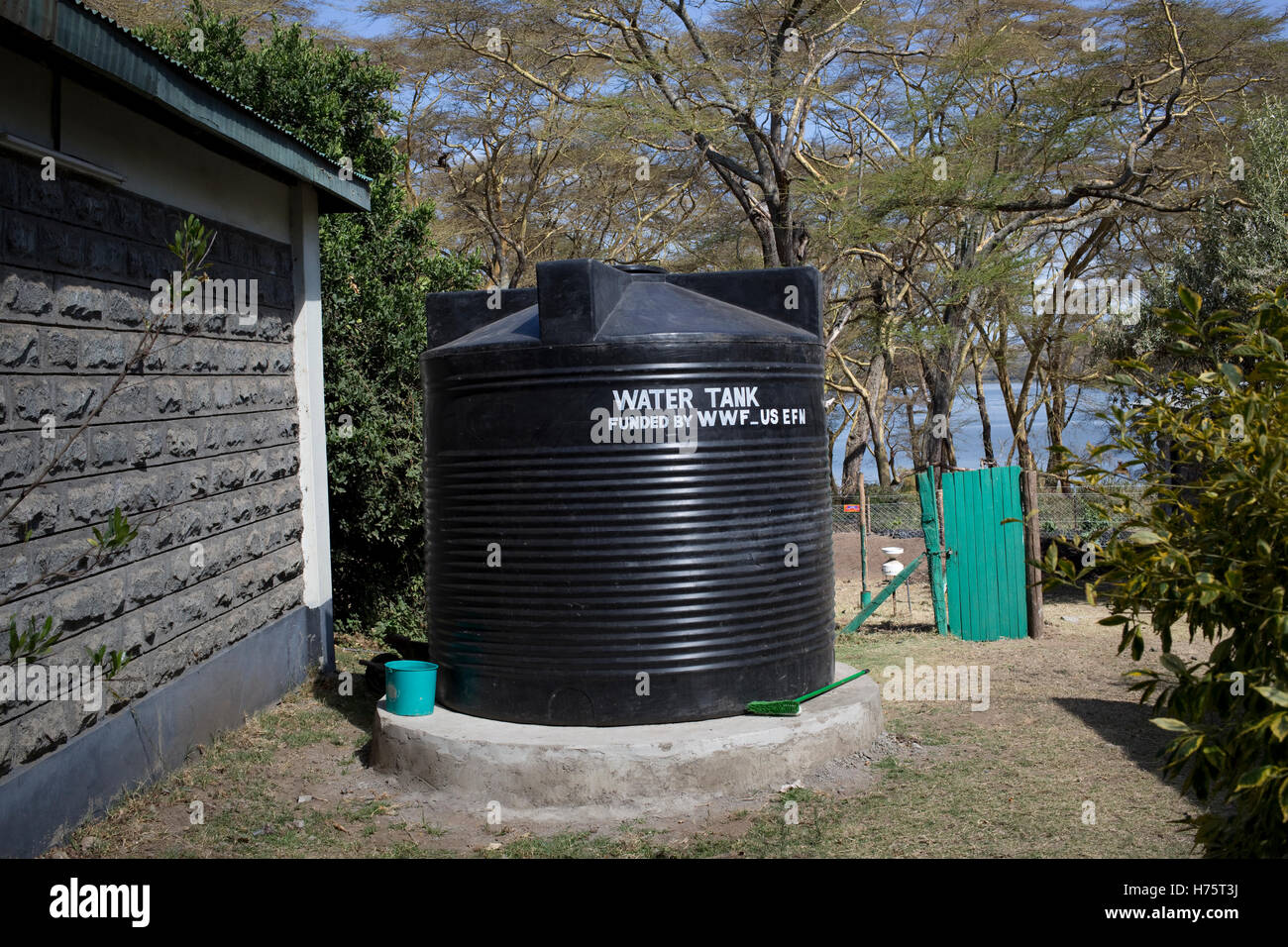 Große Wasserspeicher Forstwirtschaft Projekt CES Elsamere Lake Naivasha, Kenia Stockfoto