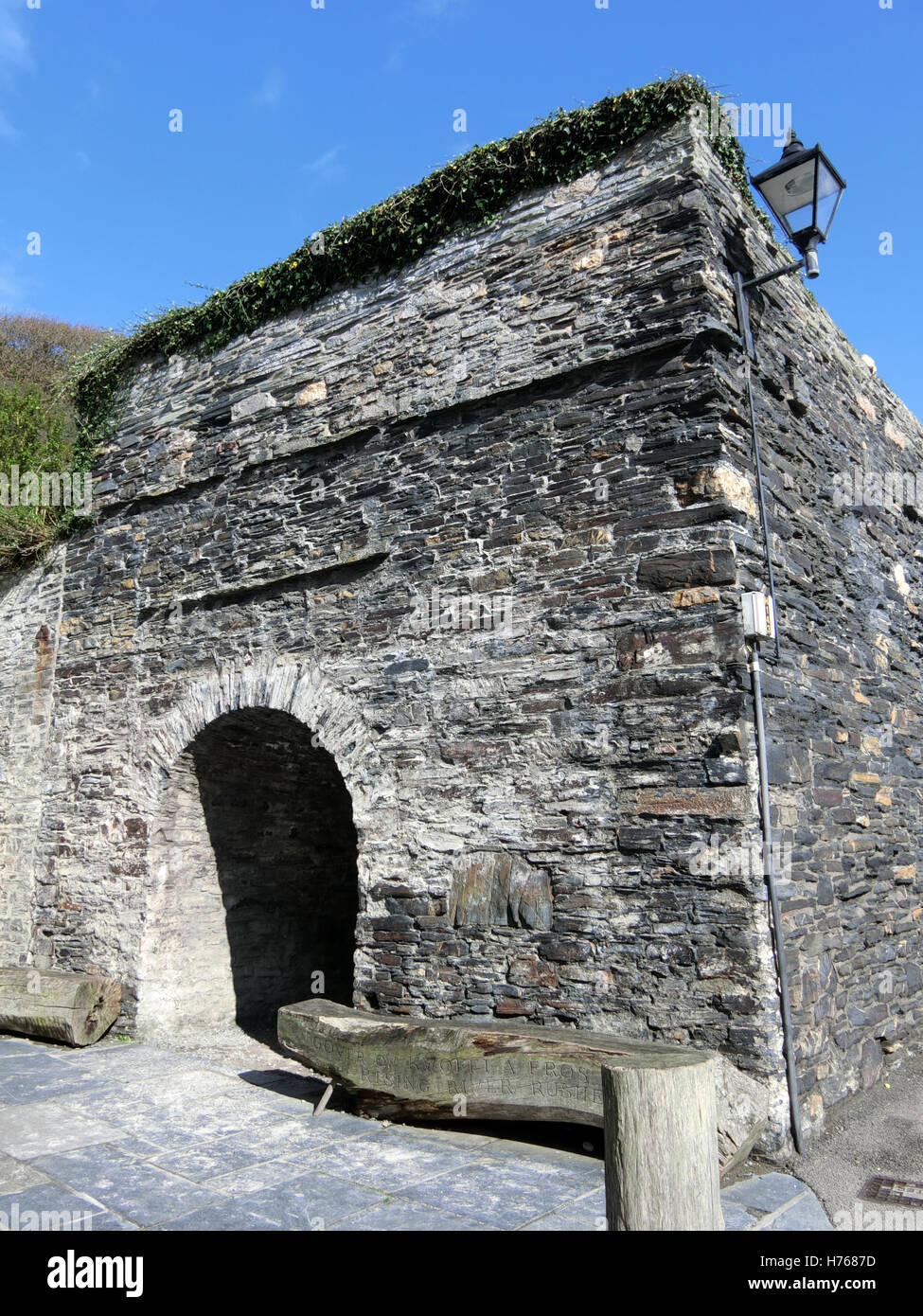 Die alten Kalk-Brennofen, Boscastle Dorf, Cornwall, England, UK Stockfoto