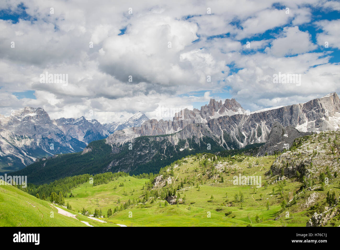 Croda del Lago Berge der Dolomiten, Italien. Stockfoto