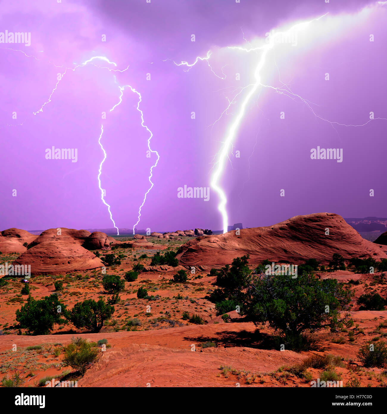 Blitzsturm, Mystery Valley, Arizona, USA Stockfoto