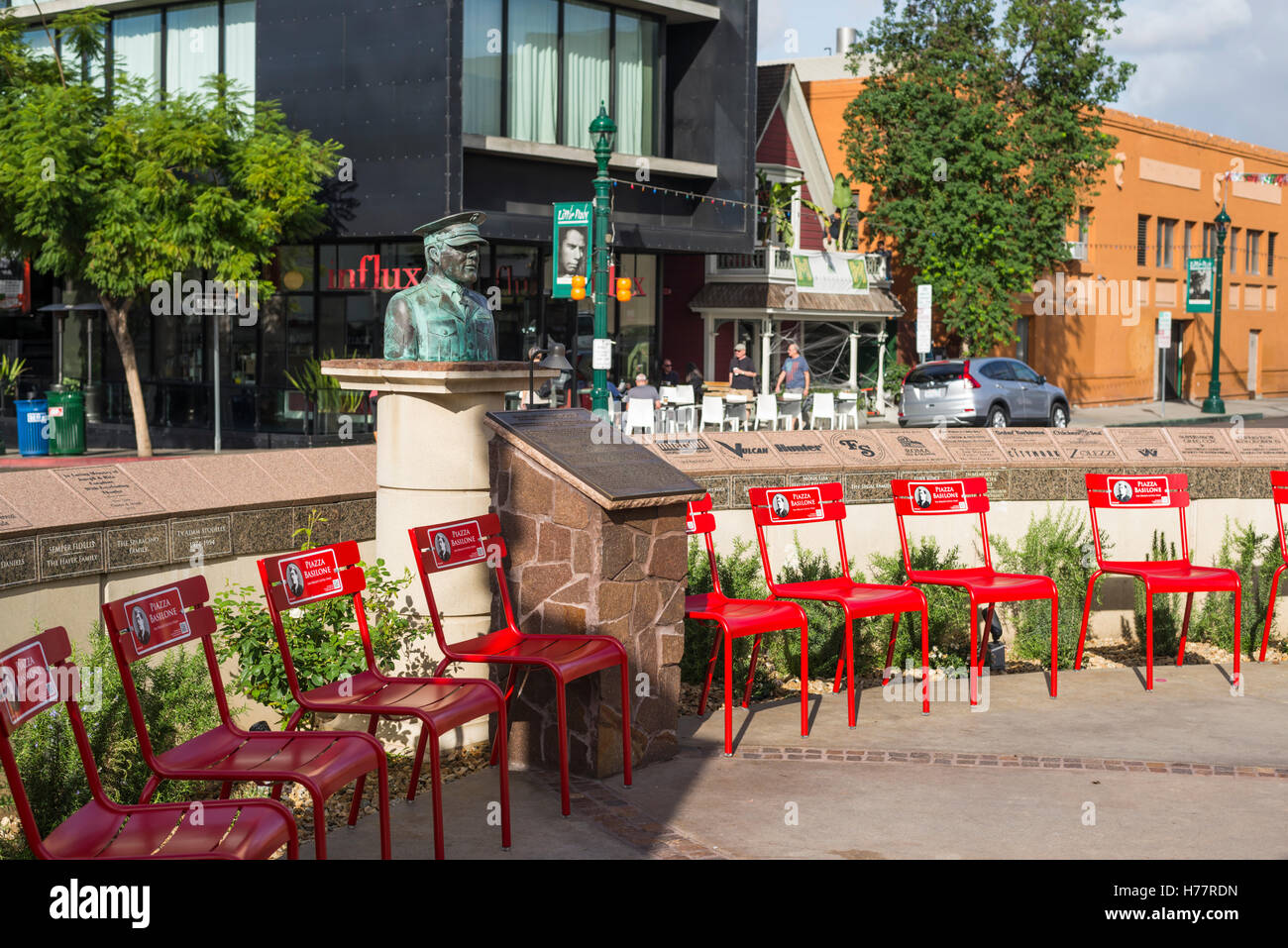 Piazza Basilone, Little Italy, San Diego, Kalifornien, USA. Stockfoto