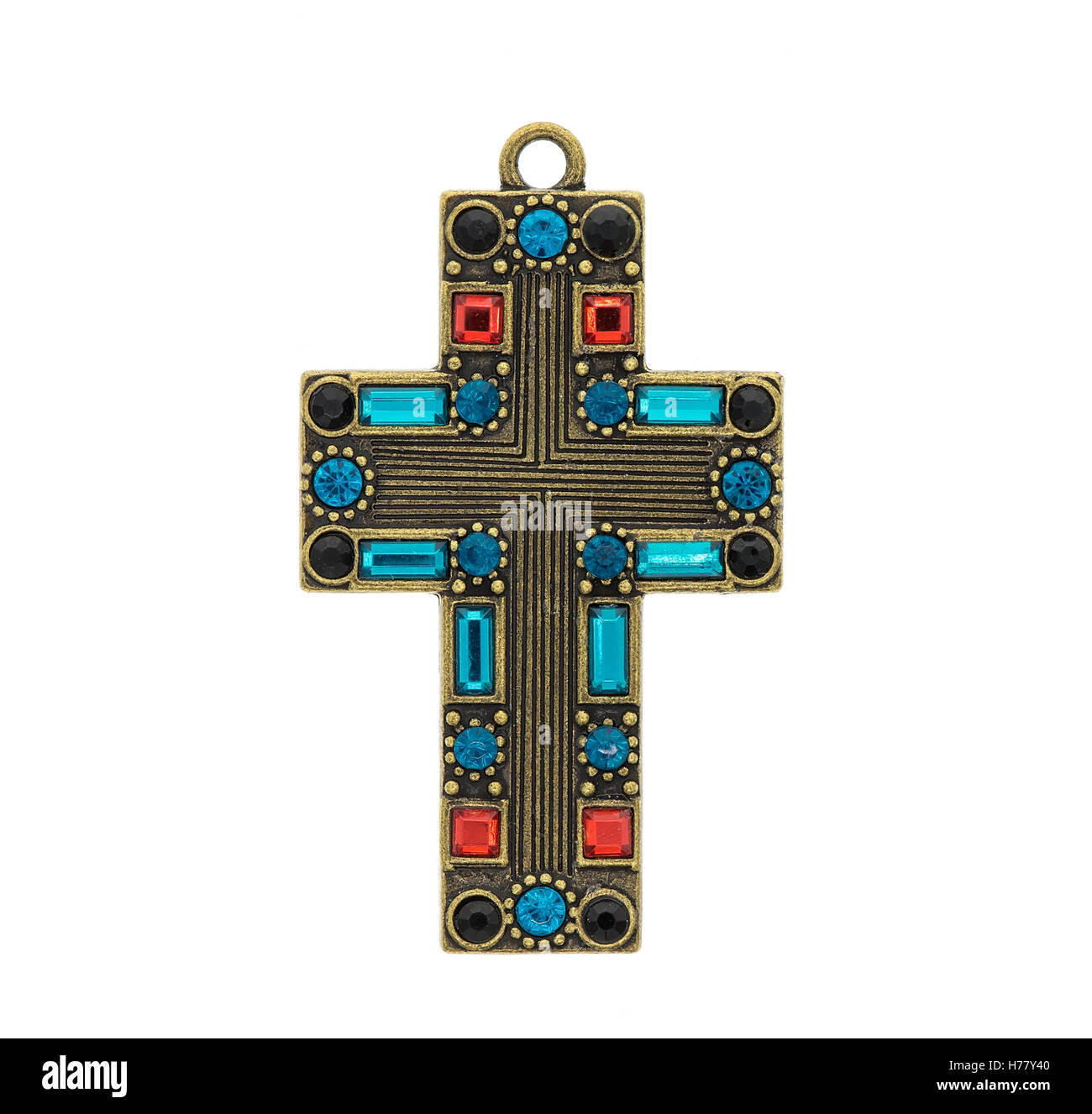 Nahaufnahme von Kreuz Anhänger Stockfoto