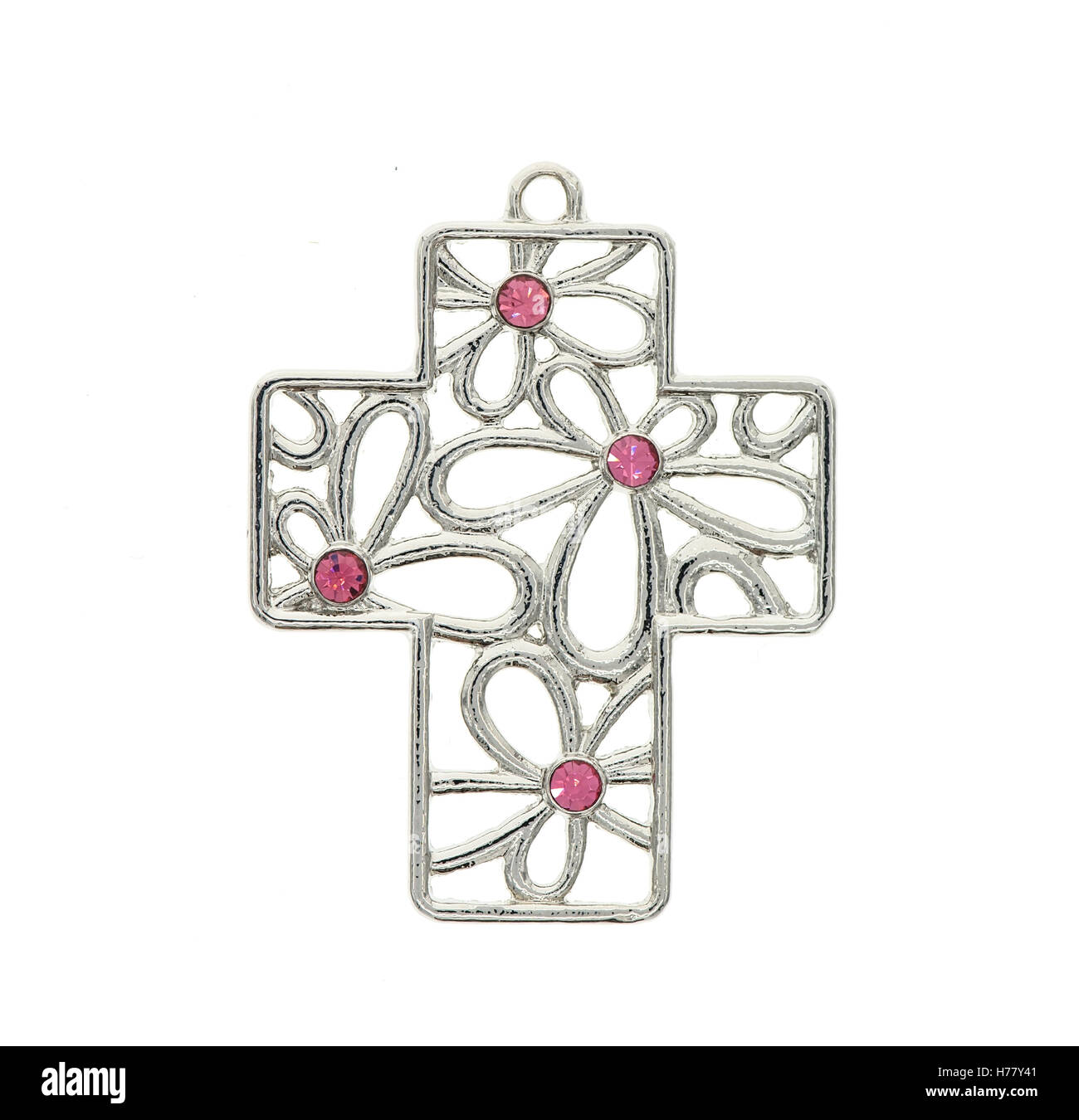 Nahaufnahme von Kreuz Anhänger Stockfoto