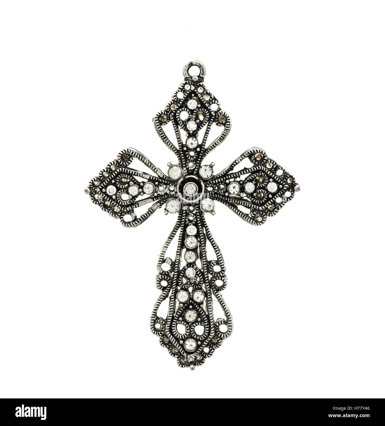 Nahaufnahme von Kreuz Anhänger Stockfoto