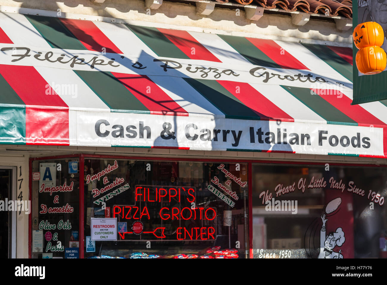 Filippi Pizza Grotto, Little Italy, San Diego, Kalifornien, USA. Stockfoto