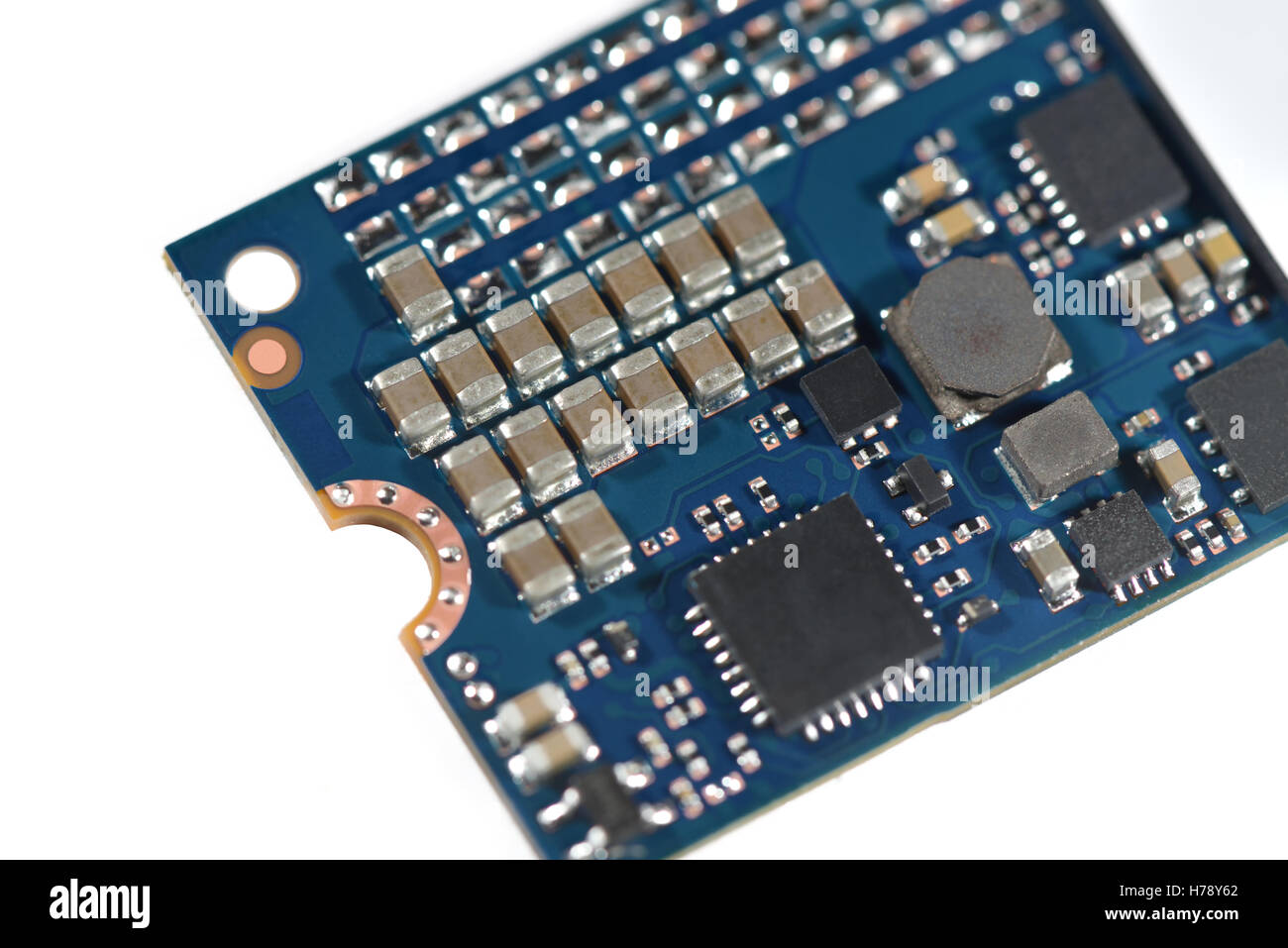 Nahaufnahme von einem high-Speed-M2-SSD-Speicher-Laufwerk isoliert auf weiss Stockfoto