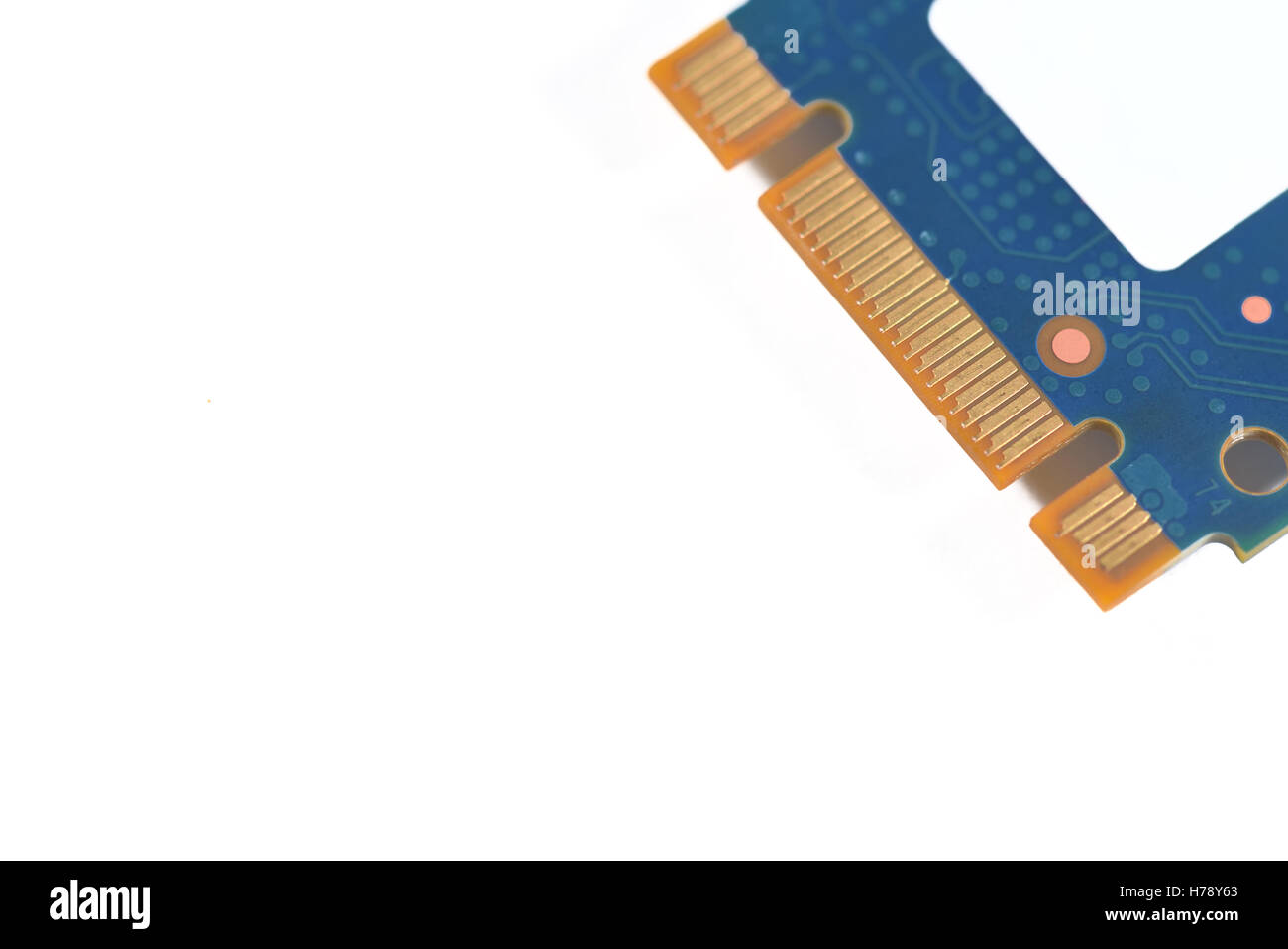 Nahaufnahme von m2-Anschluss von einem high-Speed-SSD Stockfoto