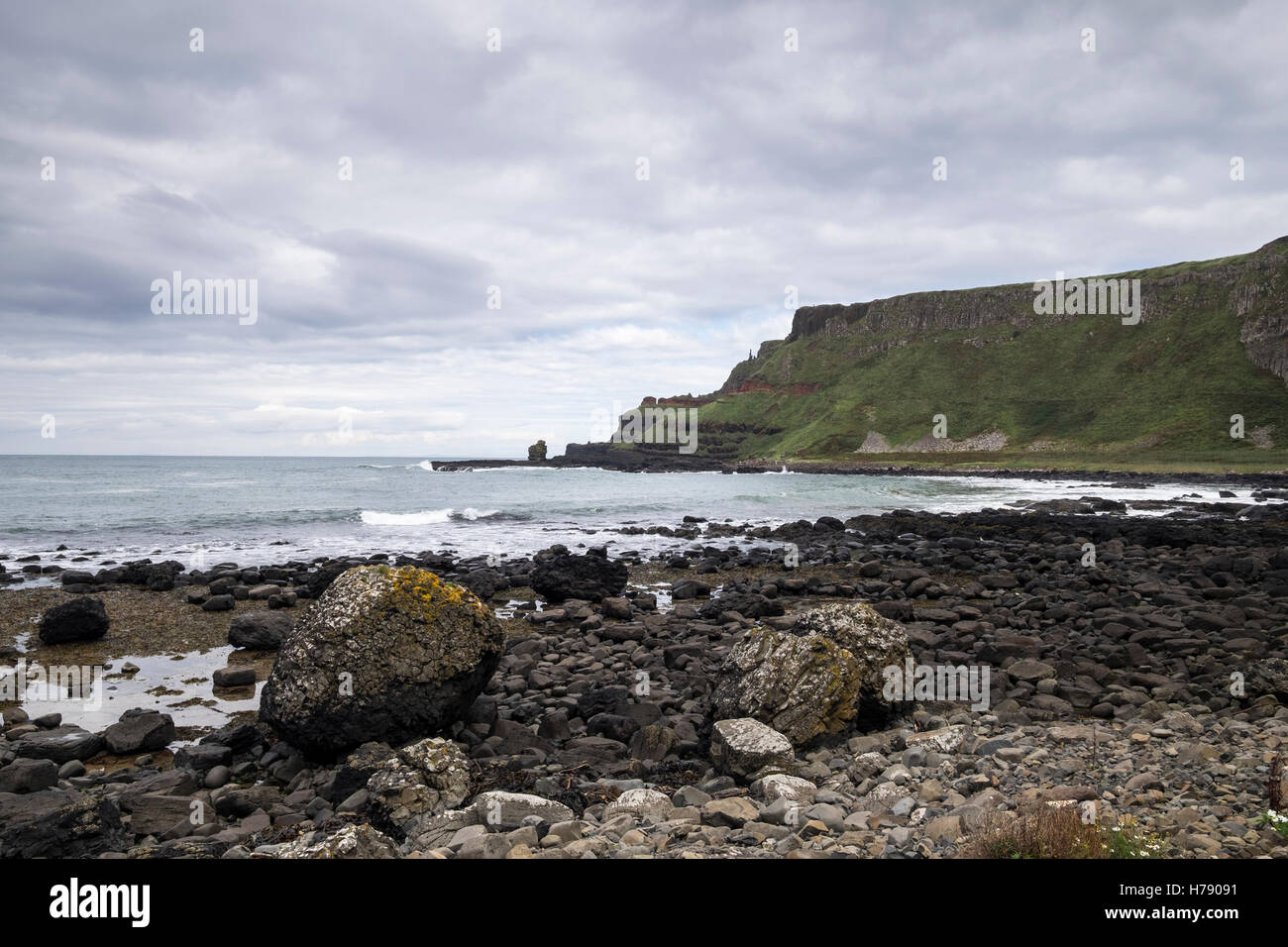 Fels-Pools bei den Giants Causeway auf der Küste von North Antrim in Ulster, Irland. Stockfoto