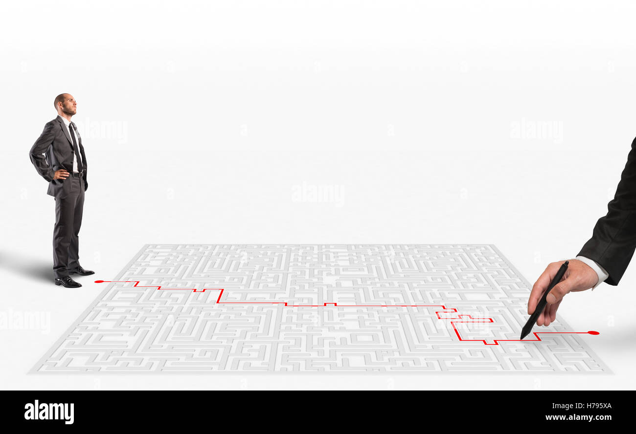 3D Rendering-Lösung für das Labyrinth Stockfoto
