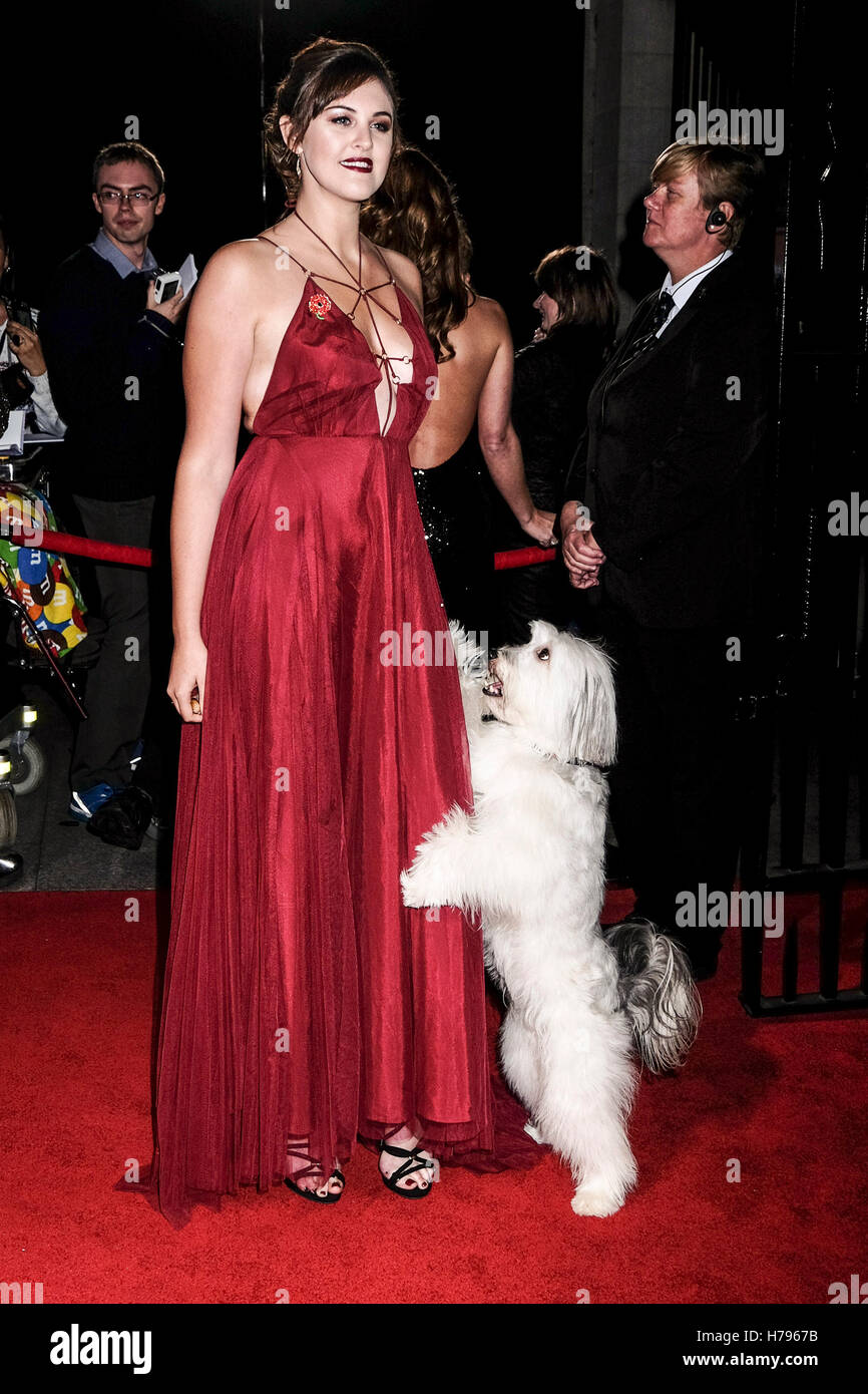 Ashleigh Butler kommt Pudsey auf dem roten Teppich für den Daily Mirror Pride of Britain Awards auf 31.10.2016 The Grosvenor House Hotel, London. Im Bild: Ashleigh Butler, Pudsey. Bild von Julie Edwards. Stockfoto