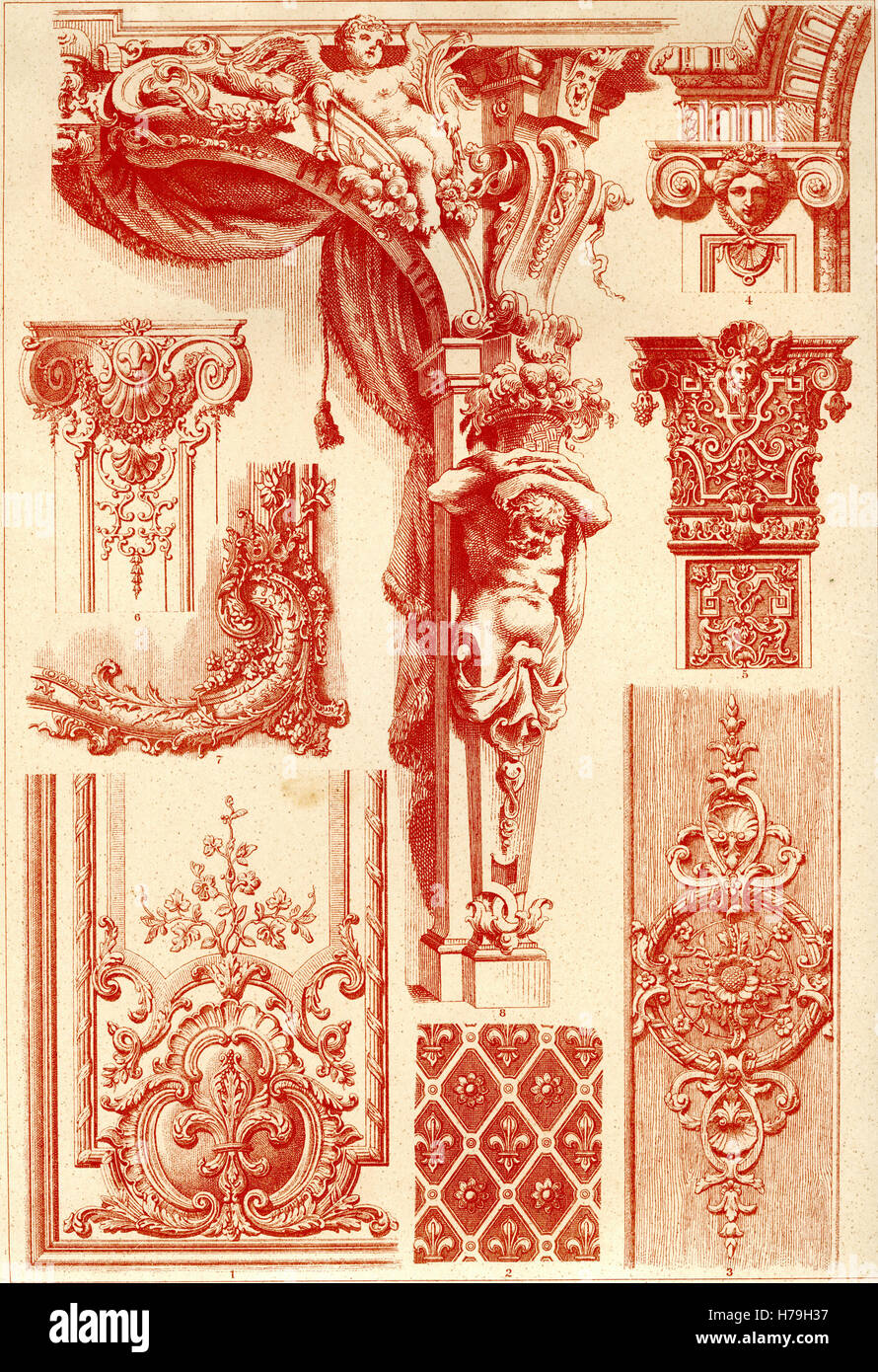 Ornamentenschatz 1887 Malerei und Skulptur: Halbmonatsschrift Stockfoto