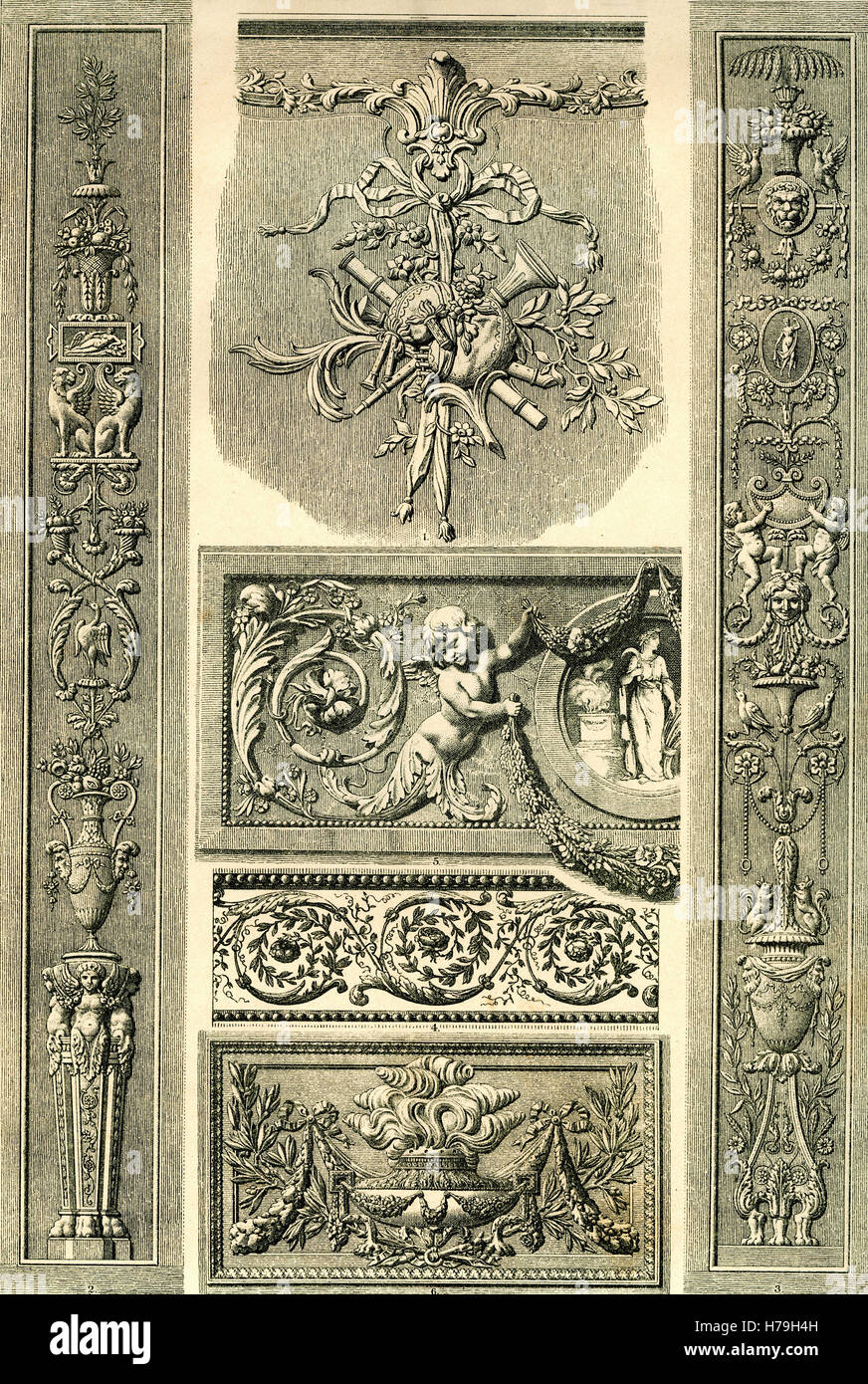 Ornamentenschatz 1887 Malerei und Skulptur: Halbmonatsschrift Stockfoto